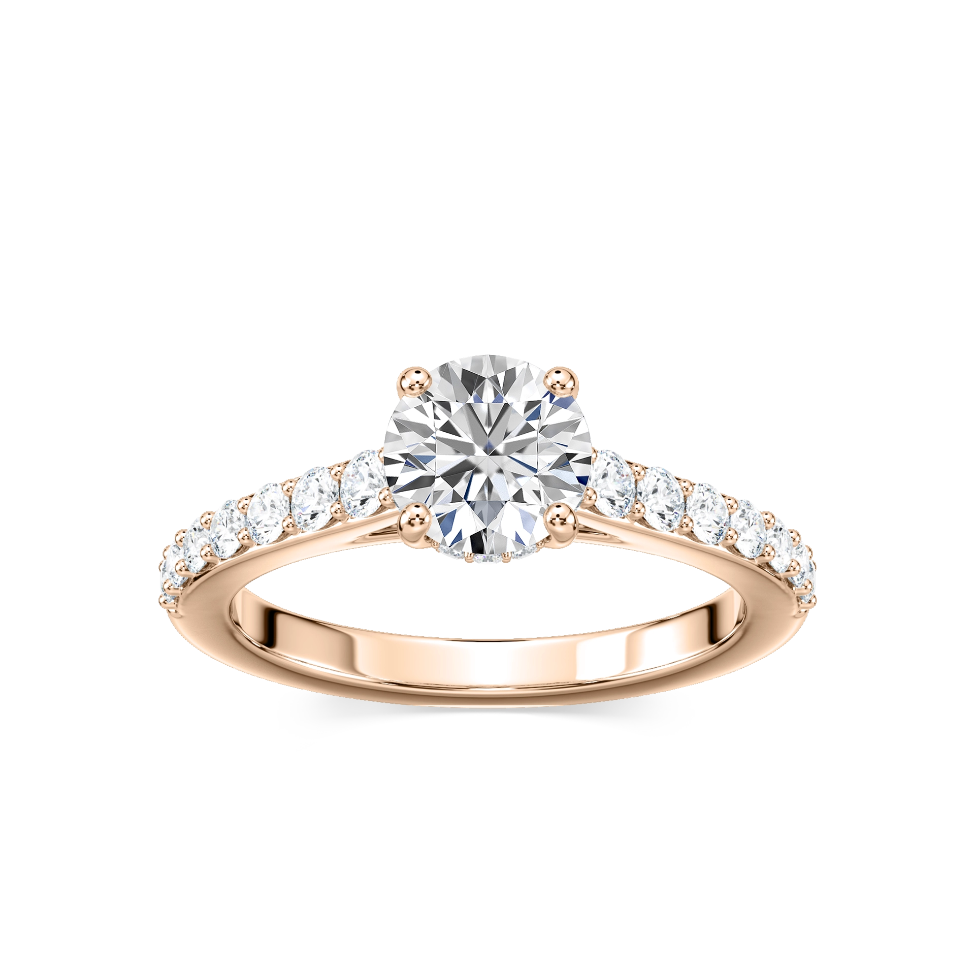 Lovea Hannah Hidden Halo Verlobungsring Rundschliff – Roségold