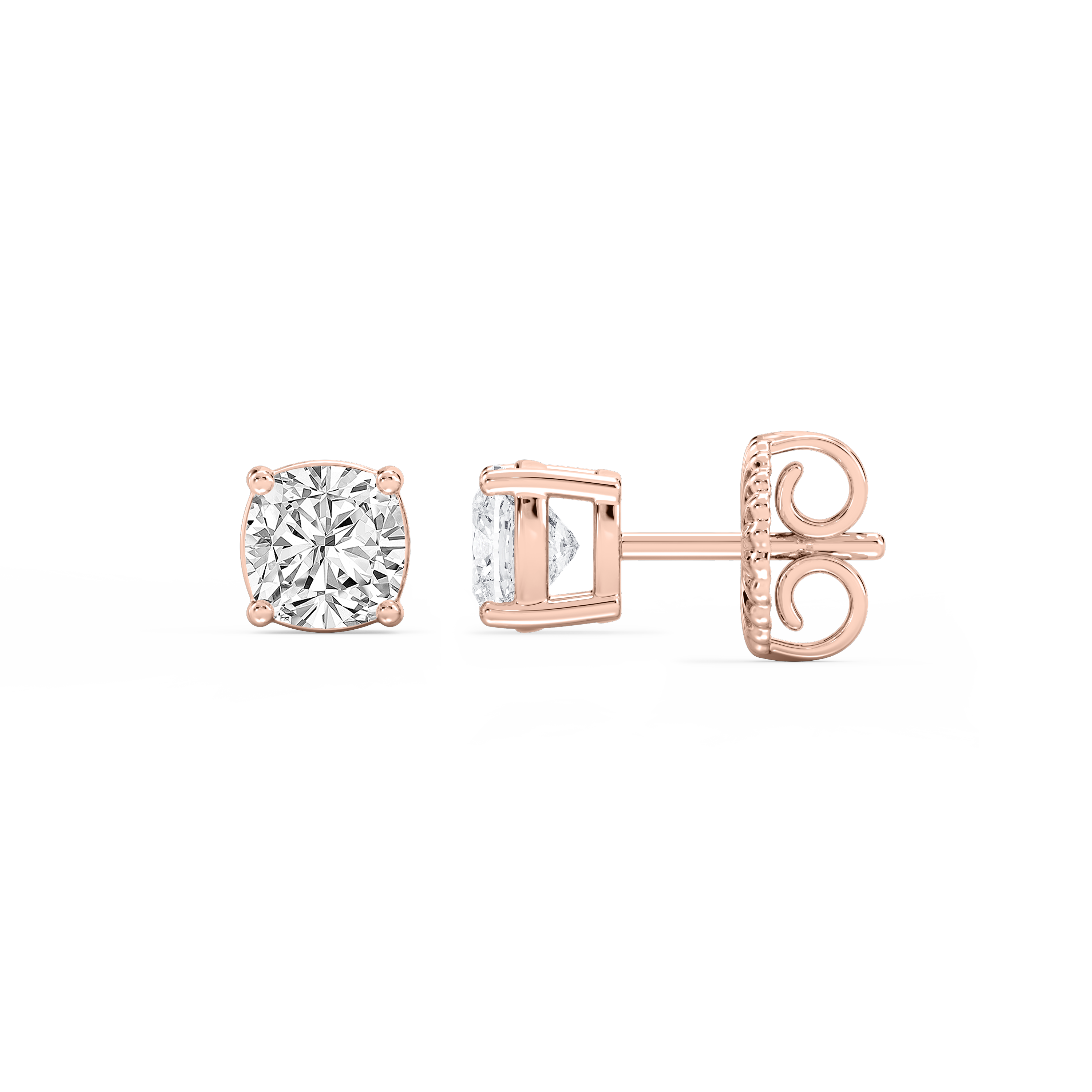 Lovea Mia Ohrstecker Steckverschluss – Kissenschliff – Roségold