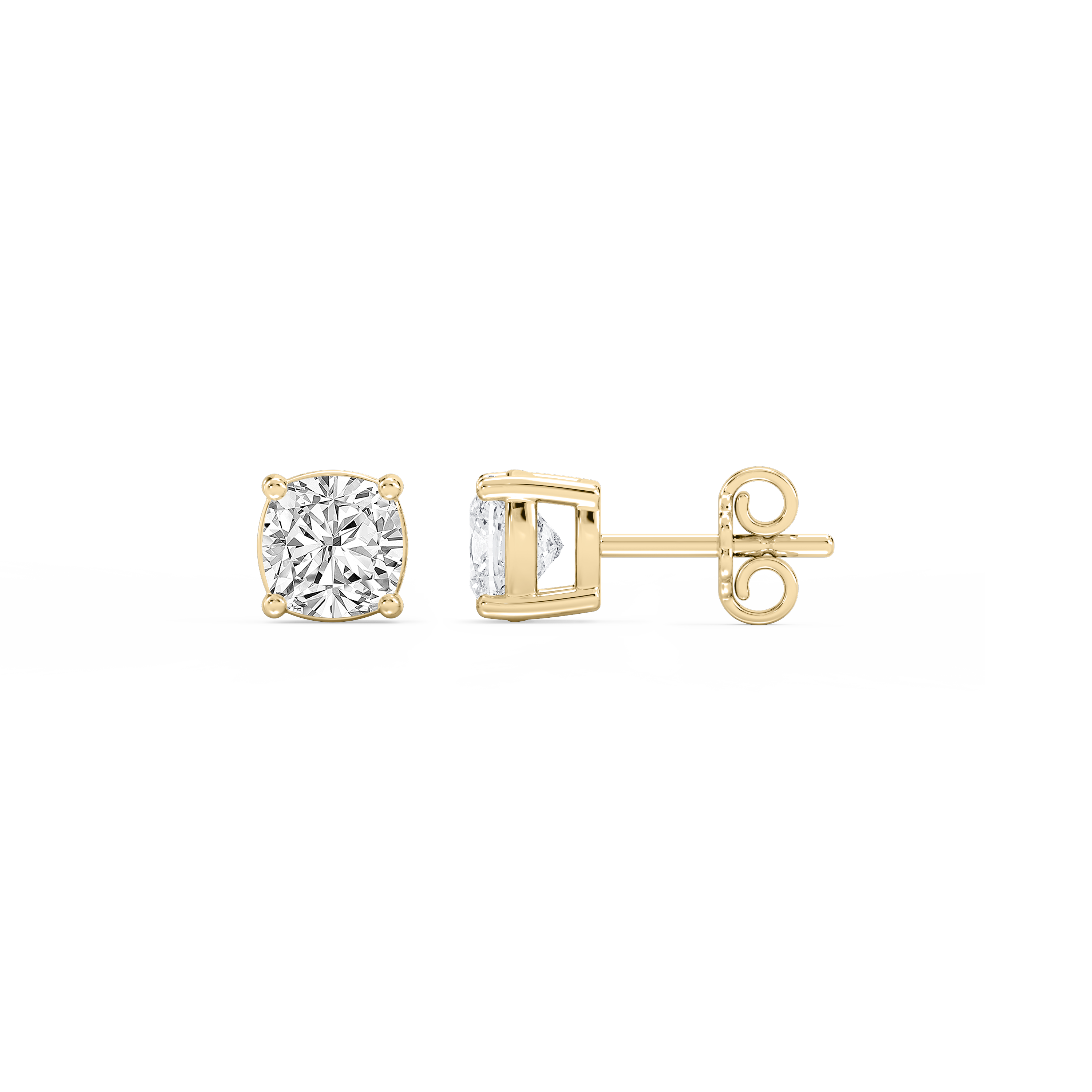 Lovea Mia Ohrstecker Steckverschluss – Kissenschliff – Gelbgold
