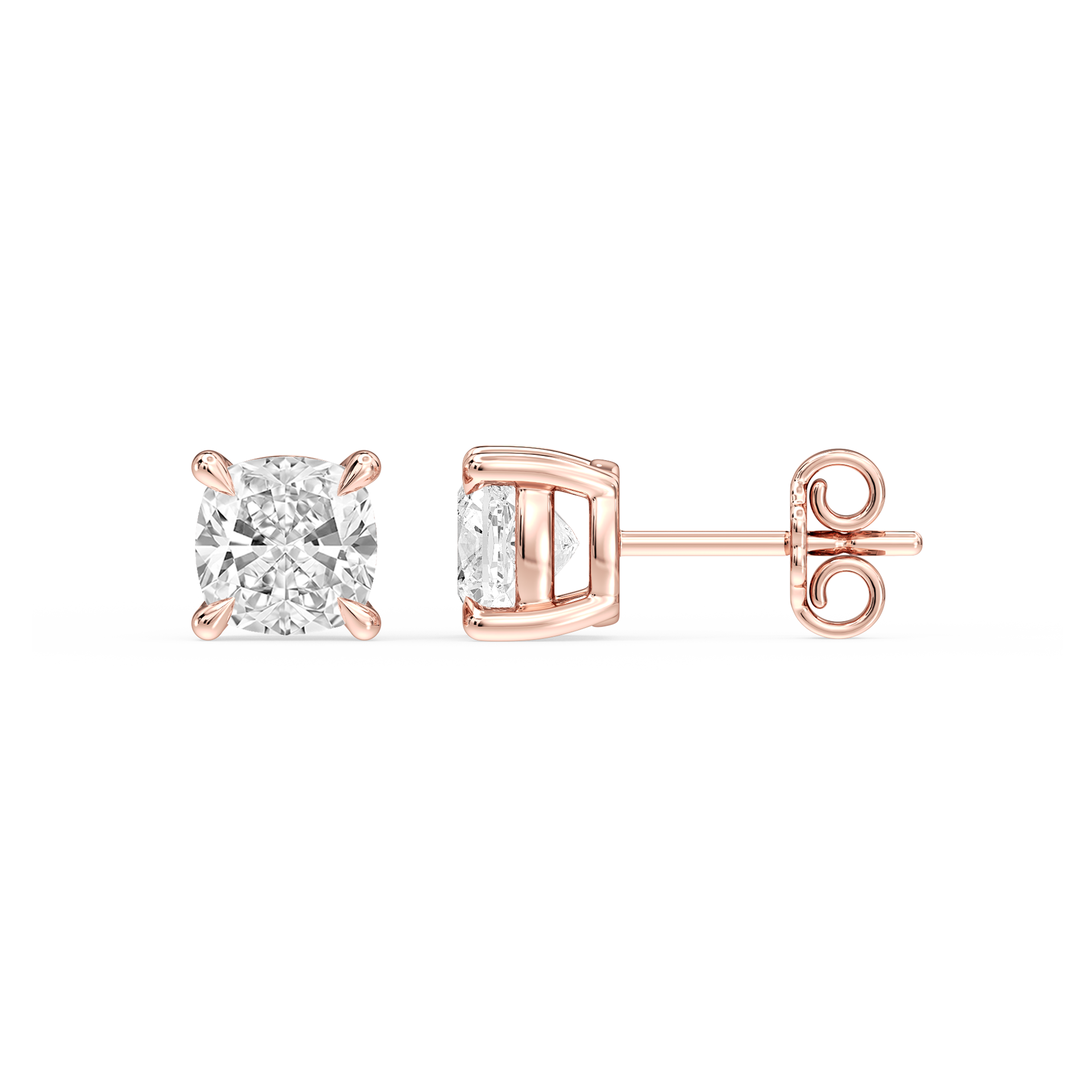 Lovea Lena Ohrstecker Steckverschluss – Kissenschliff – Roségold