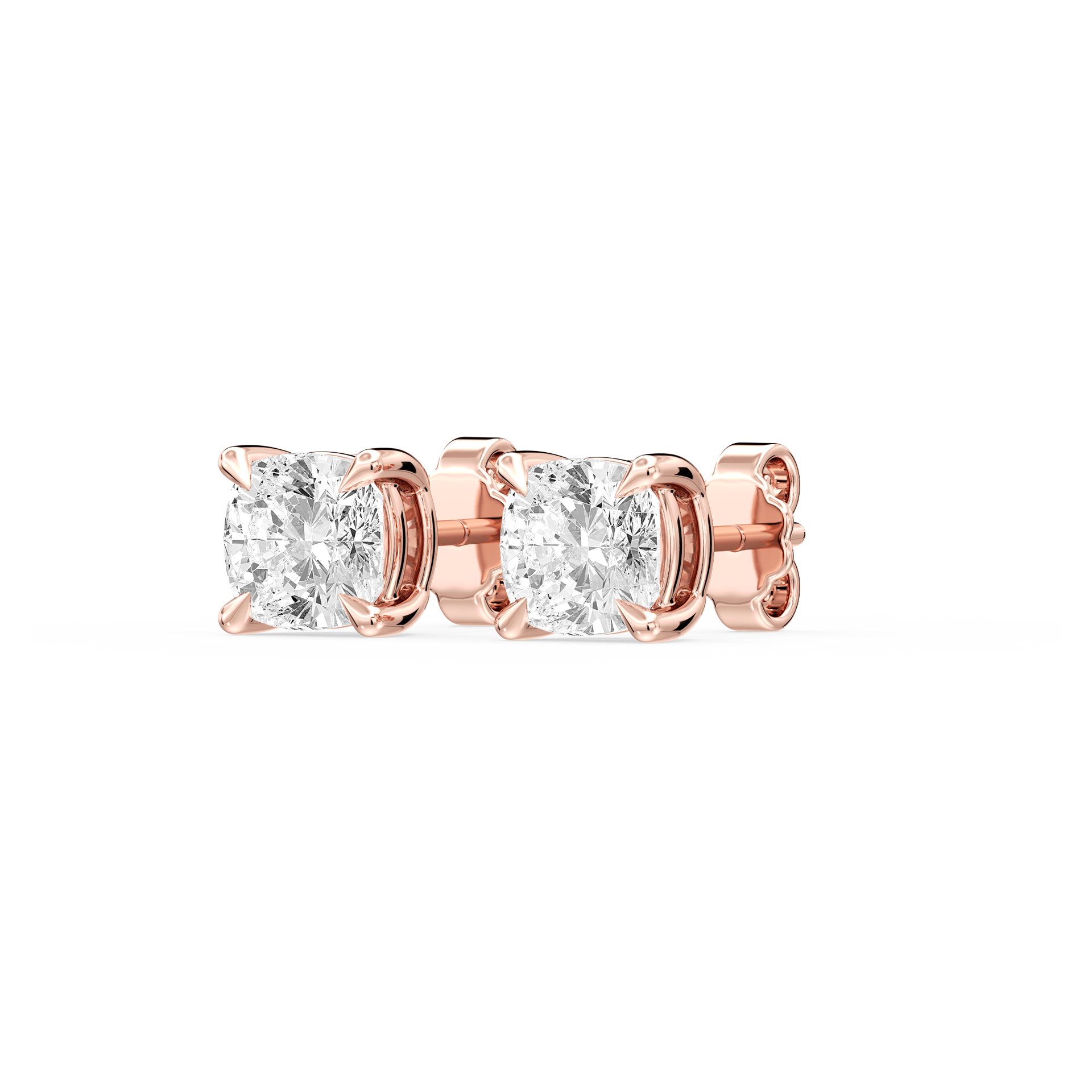 Lovea Lena Ohrstecker Steckverschluss – Kissenschliff – Roségold