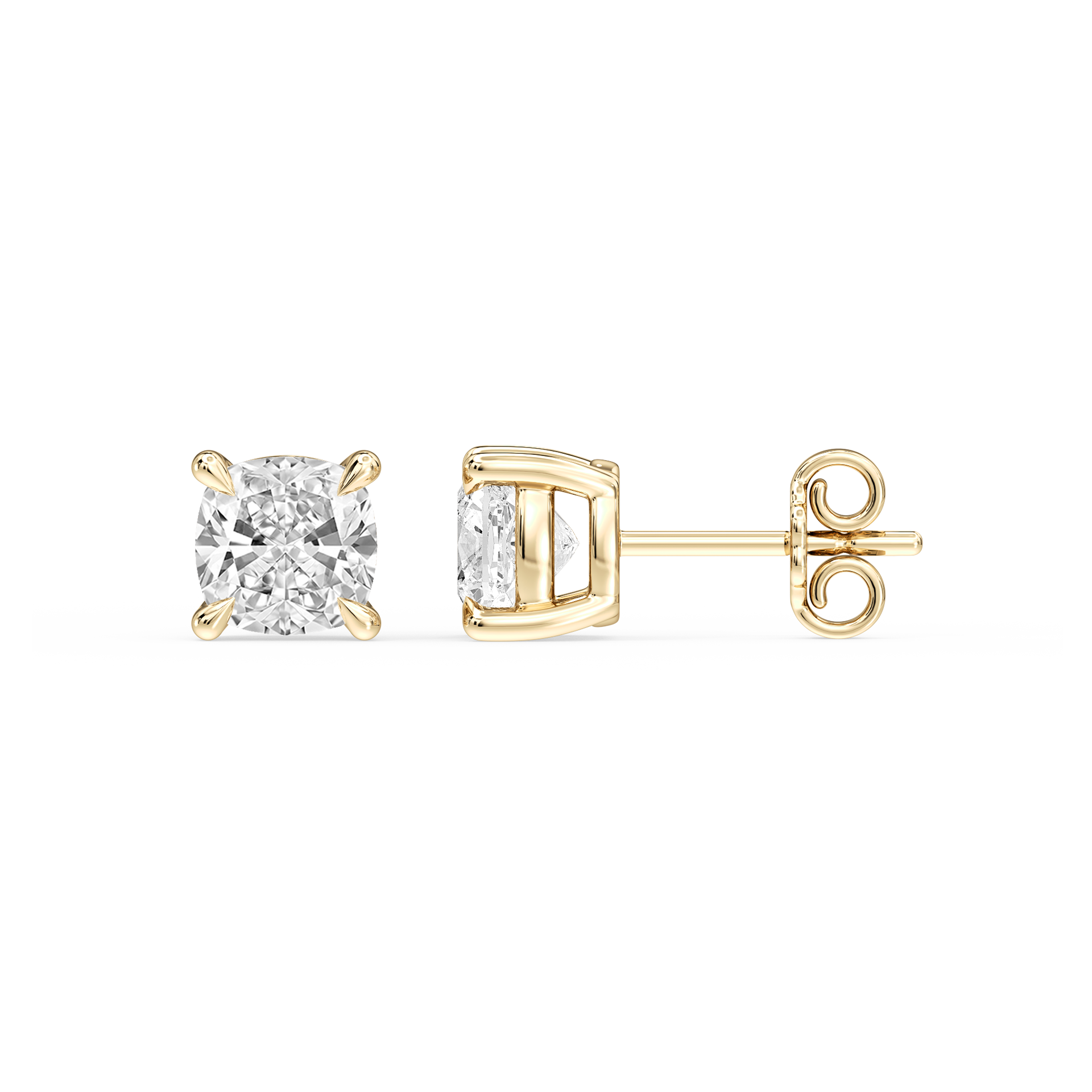 Lovea Lena Ohrstecker Steckverschluss – Kissenschliff – Gelbgold