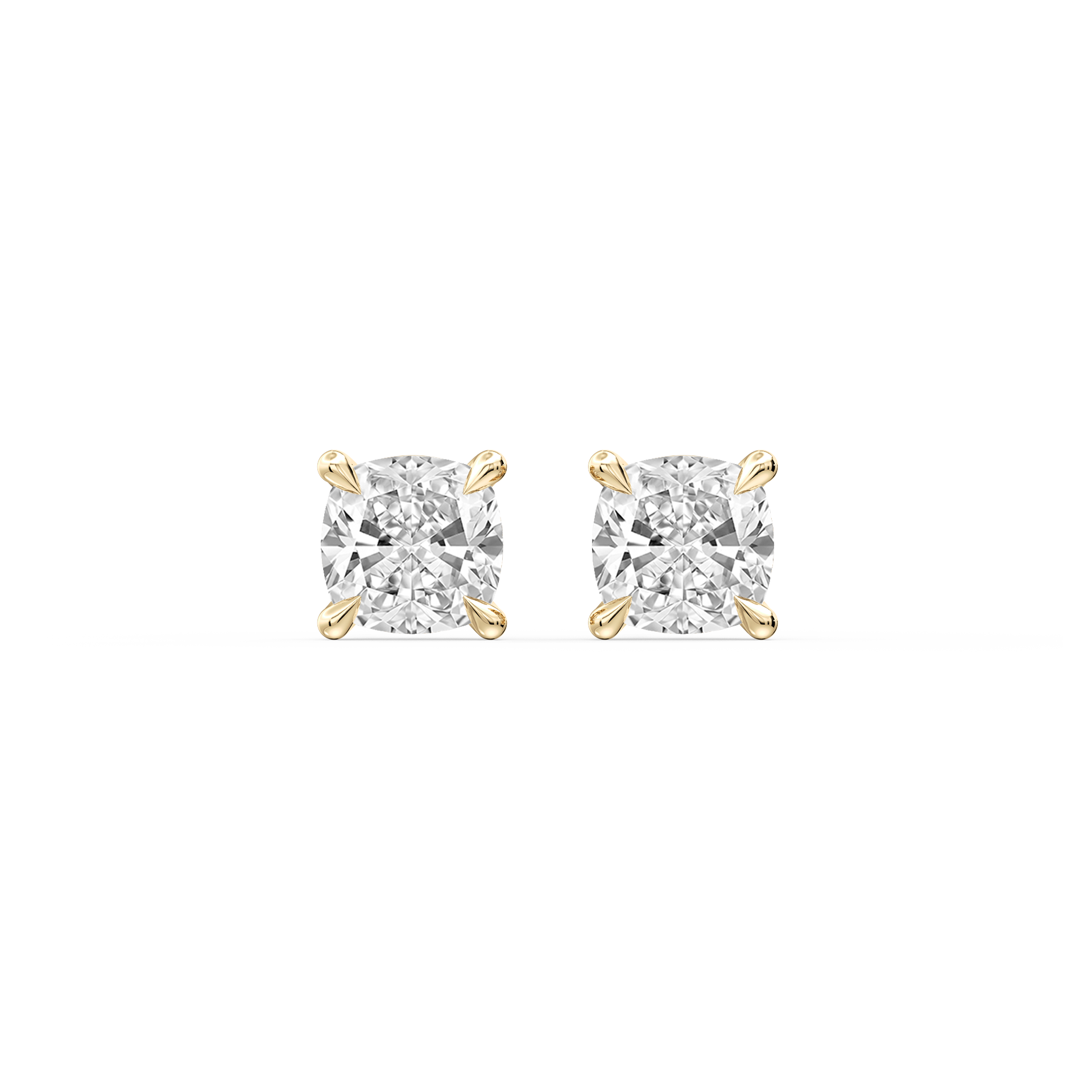 Lovea Lena Ohrstecker Steckverschluss – Kissenschliff – Gelbgold