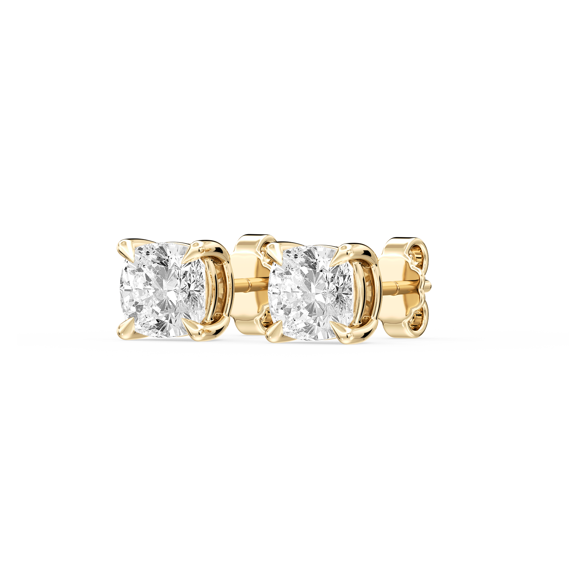 Lovea Lena Ohrstecker Steckverschluss – Kissenschliff – Gelbgold