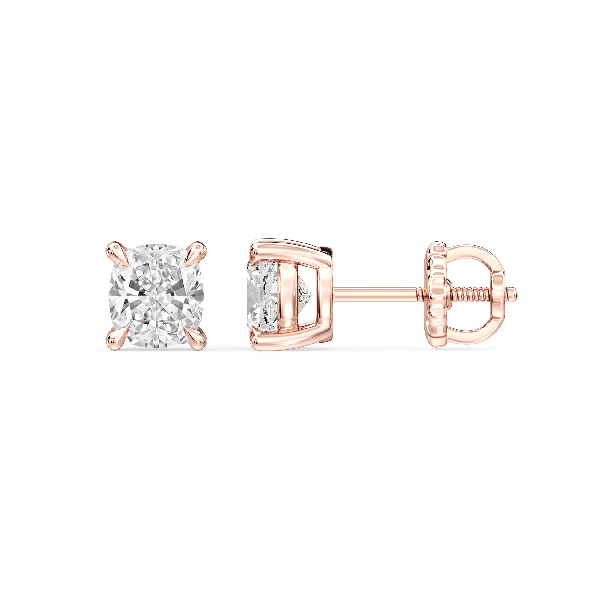 Lovea Lena Ohrstecker Schraubverschluss – Kissenschliff – Roségold