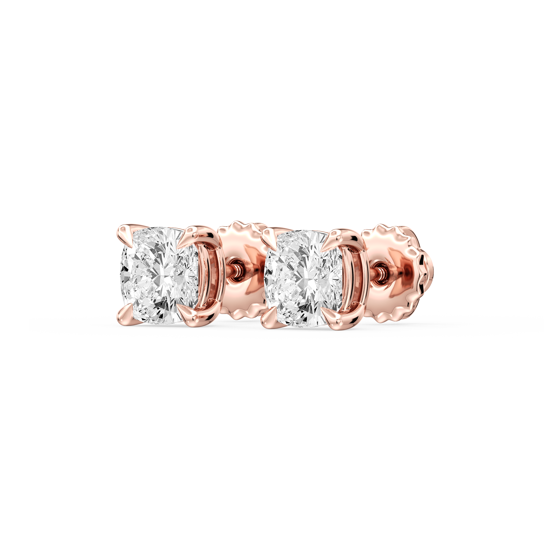 Lovea Lena Ohrstecker Schraubverschluss – Kissenschliff – Roségold