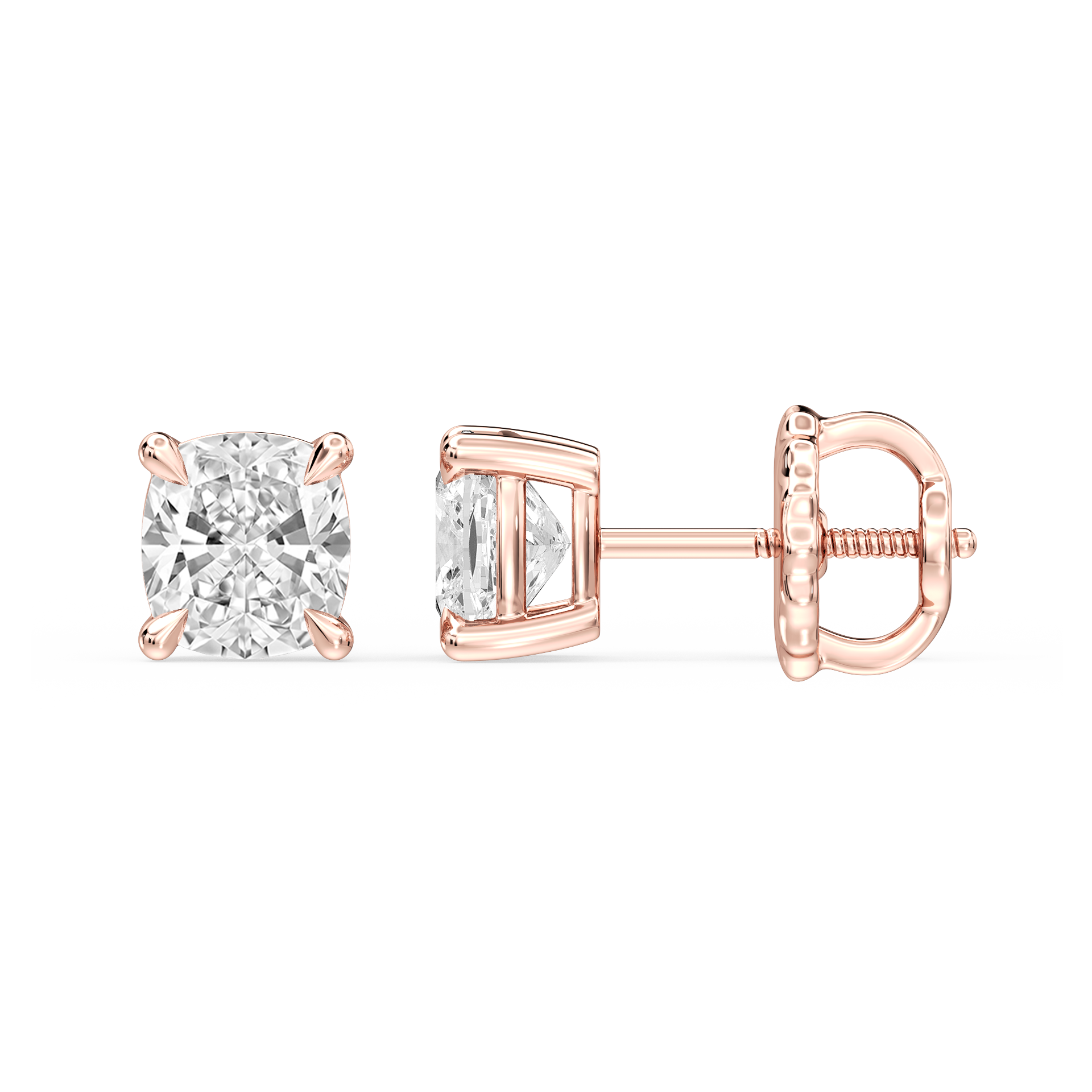 Lovea Lena Ohrstecker Schraubverschluss – Kissenschliff – Roségold