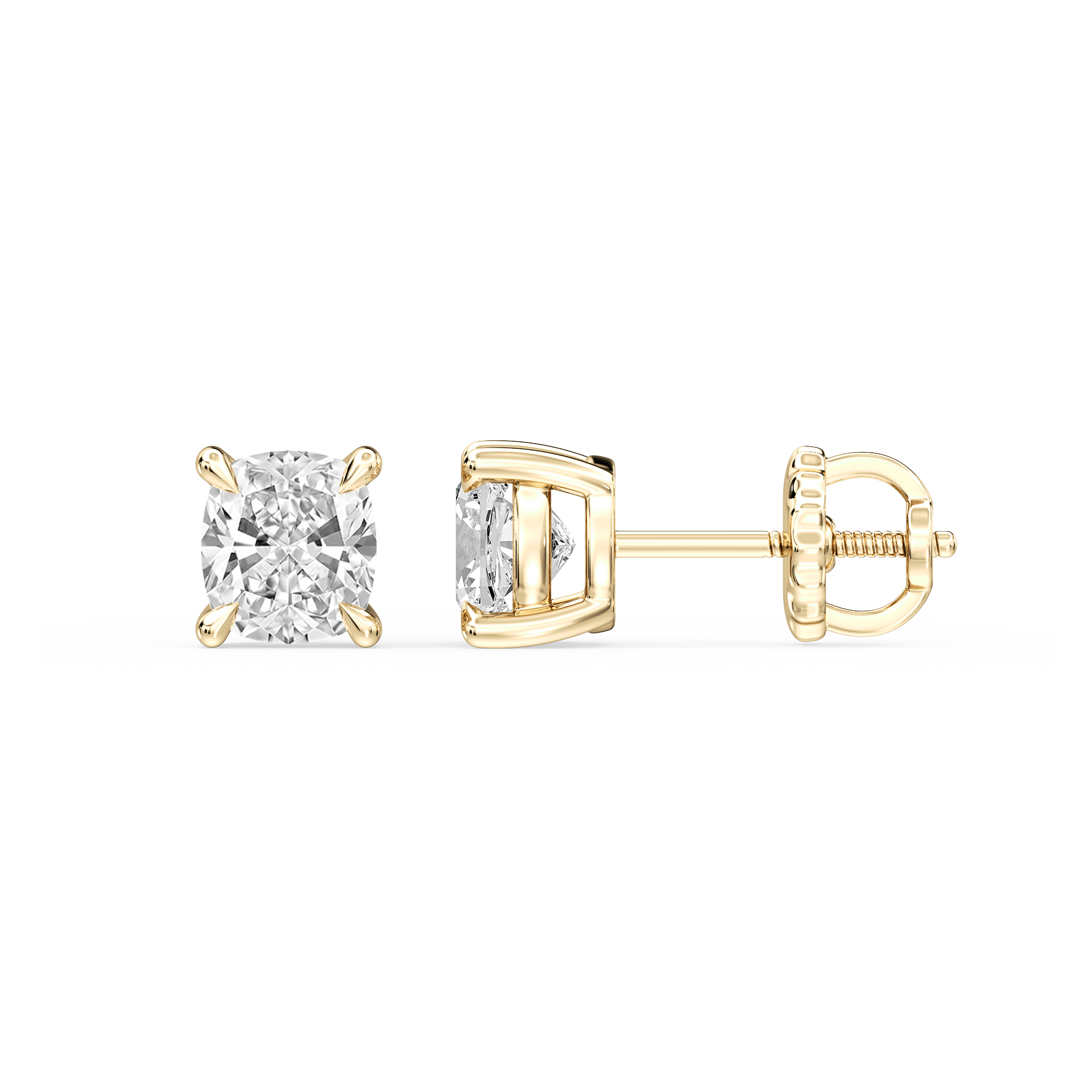 Lovea Lena Ohrstecker Schraubverschluss – Kissenschliff – Gelbgold