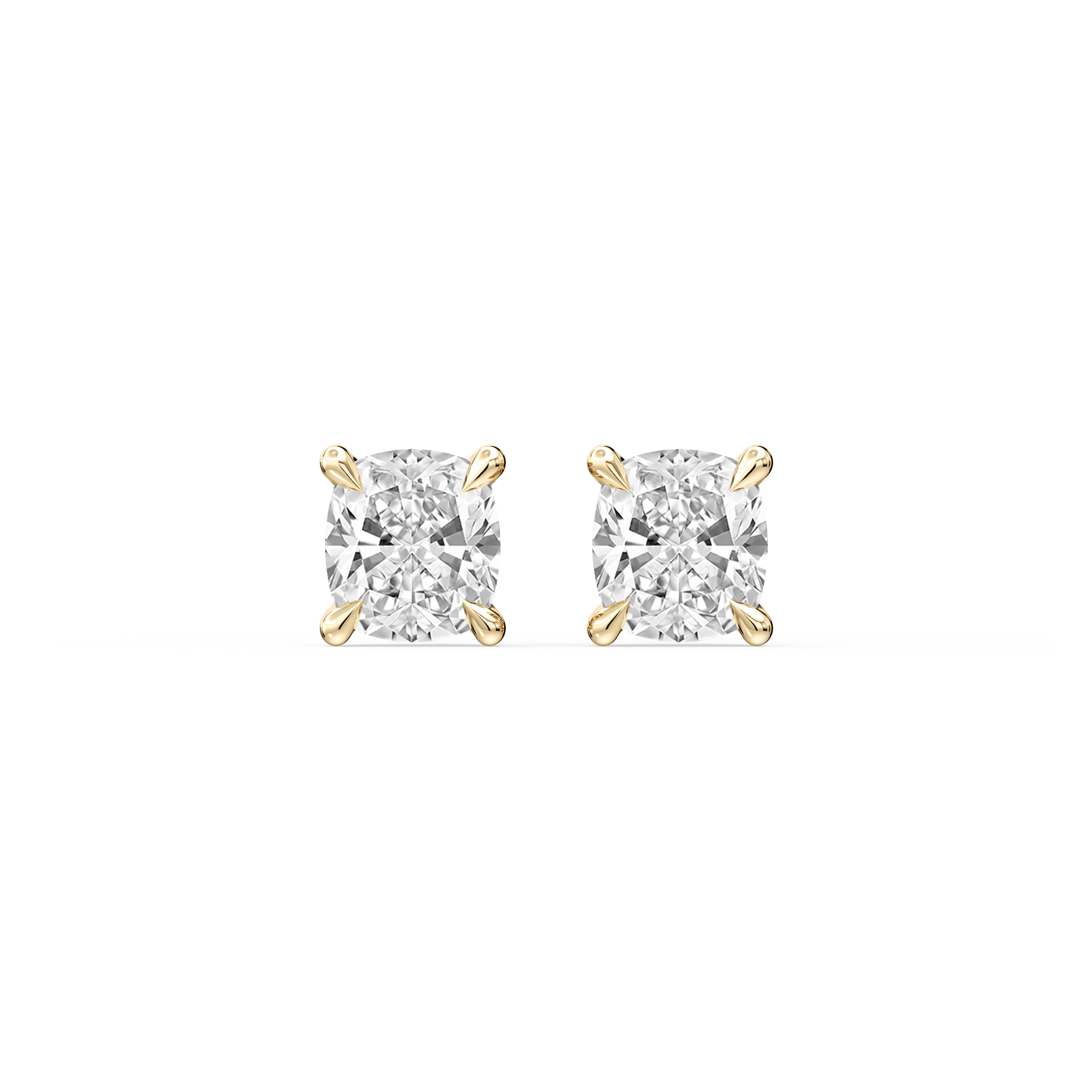 Lovea Lena Ohrstecker Schraubverschluss – Kissenschliff – Gelbgold