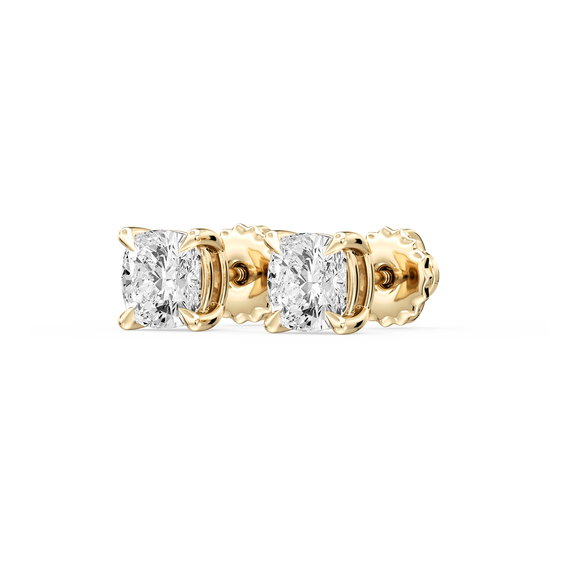 Lovea Lena Ohrstecker Schraubverschluss – Kissenschliff – Gelbgold