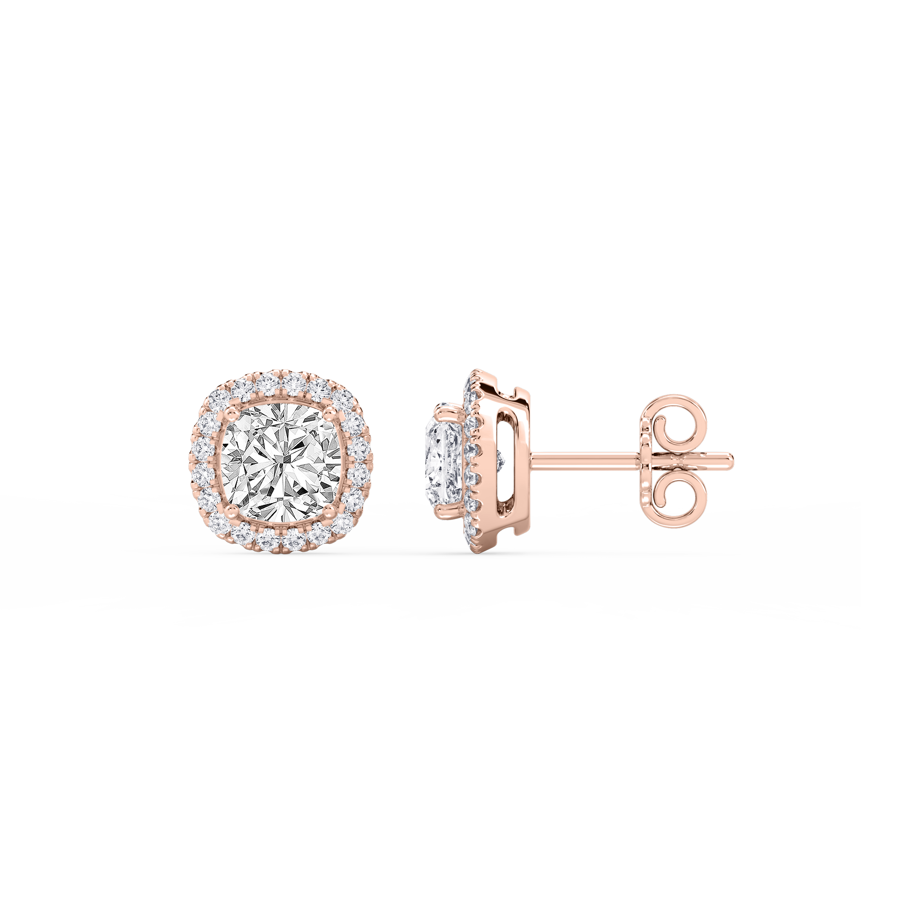 Lovea Pia Ohrstecker – Kissenschliff – Roségold