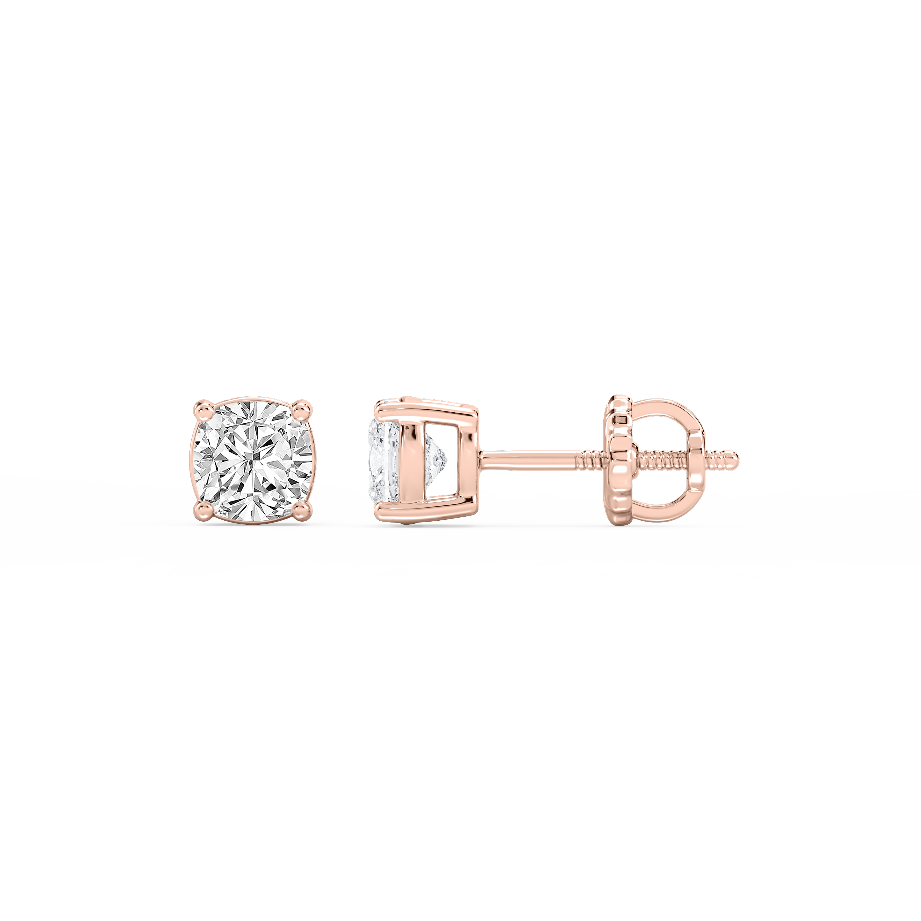 Lovea Mia Ohrstecker Schraubverschluss – Kissenschliff – Roségold