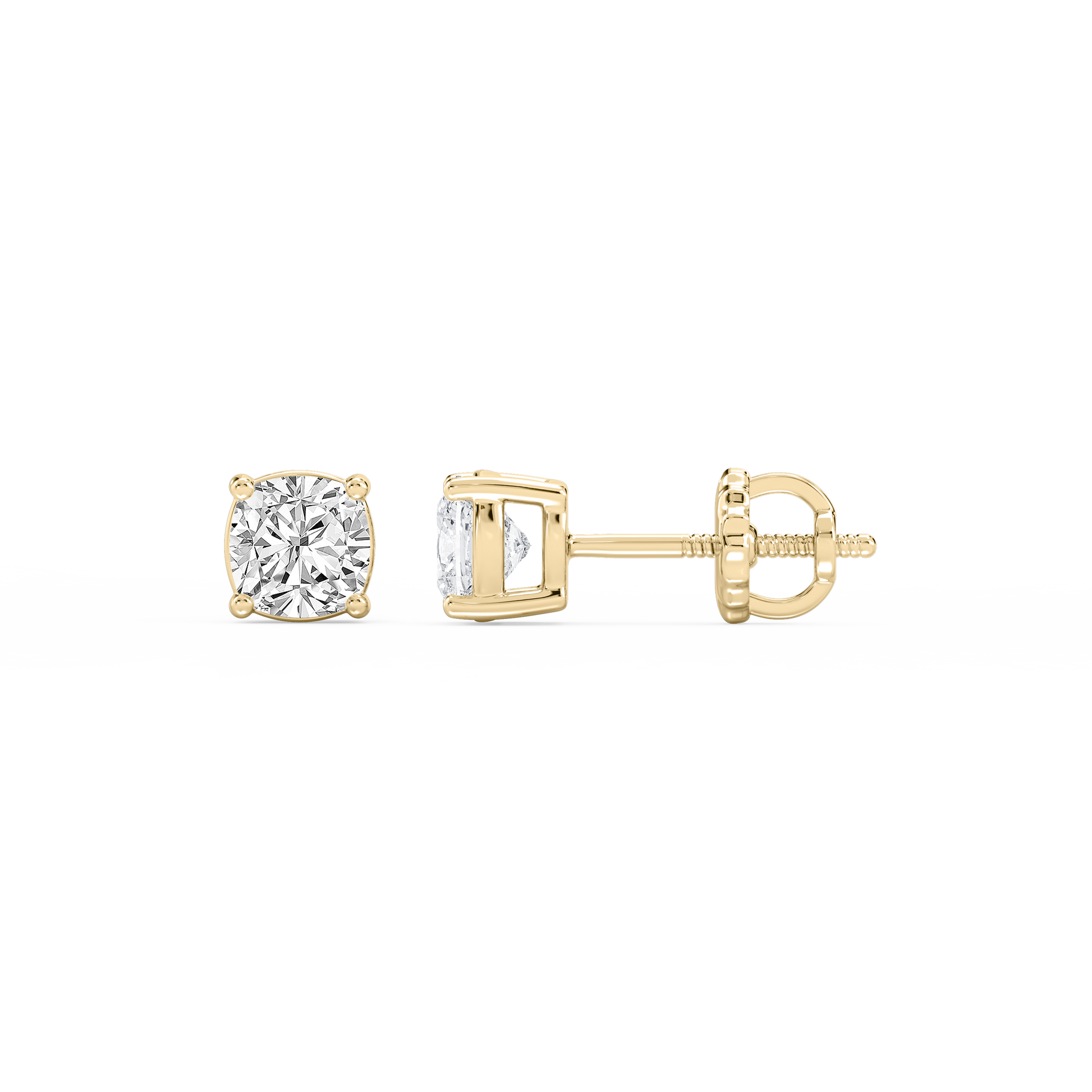 Lovea Mia Ohrstecker Schraubverschluss – Kissenschliff – Gelbgold