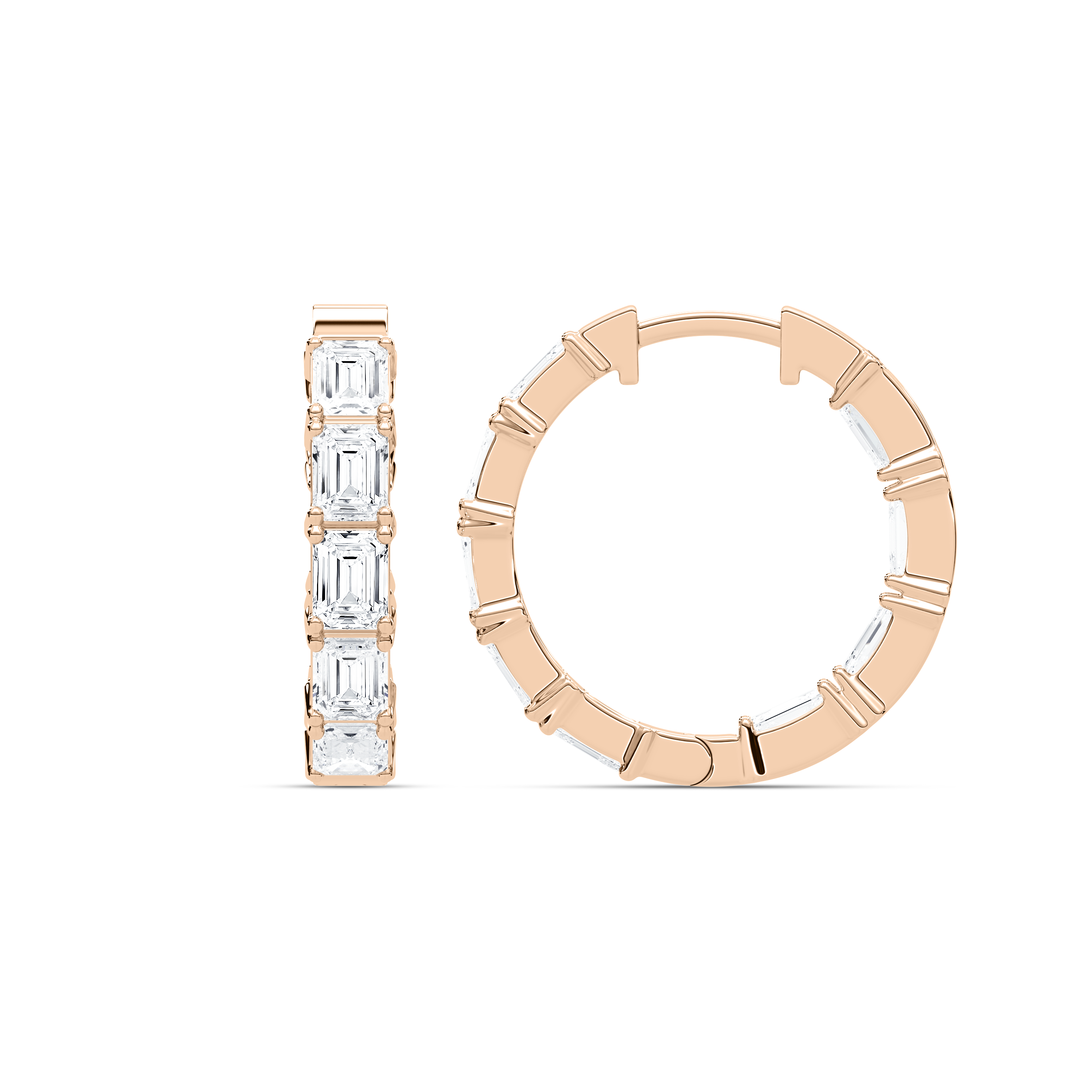 Lovea Mara Creolen Ost-West – Smaragdschliff – Roségold