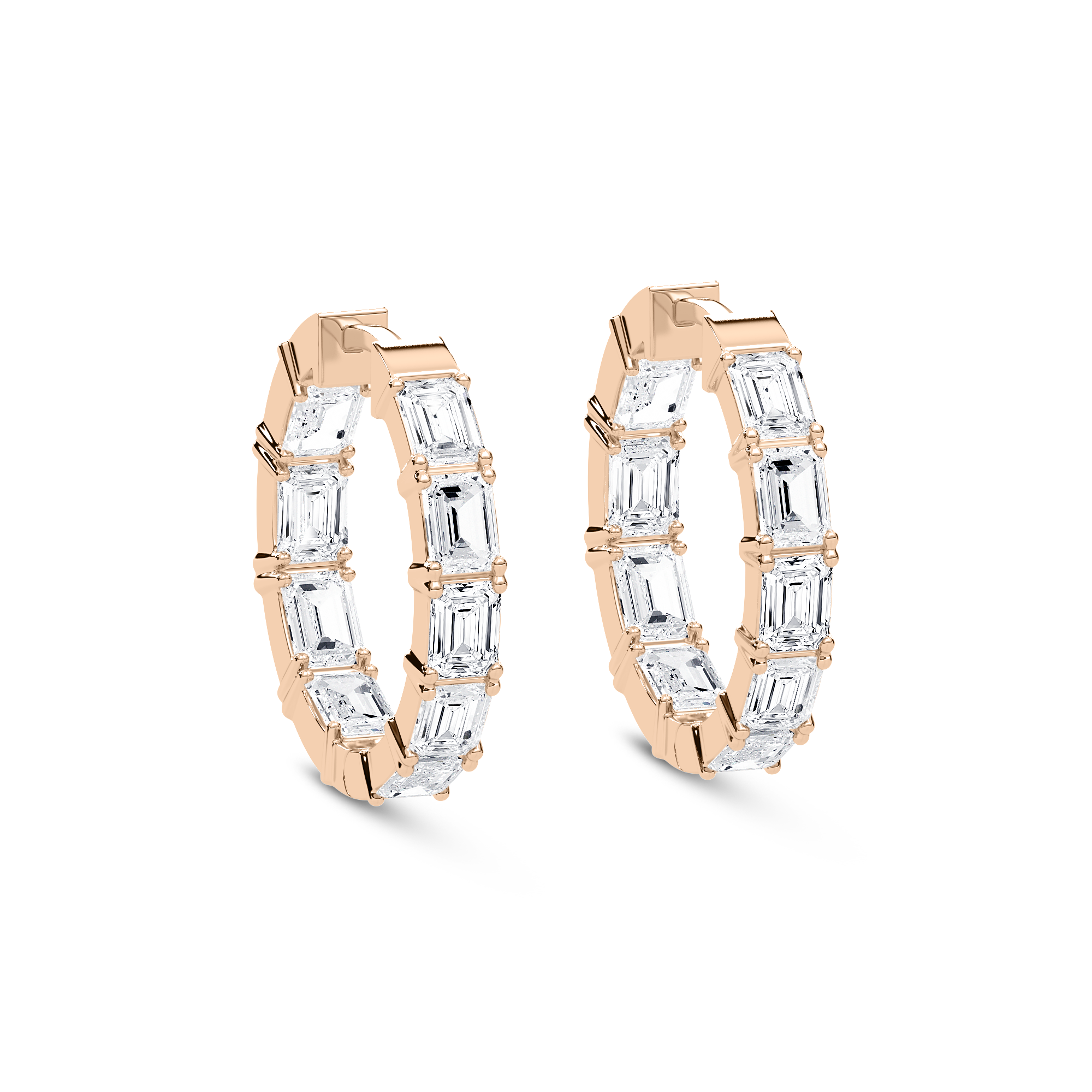 Lovea Mara Creolen Ost-West – Smaragdschliff – Roségold