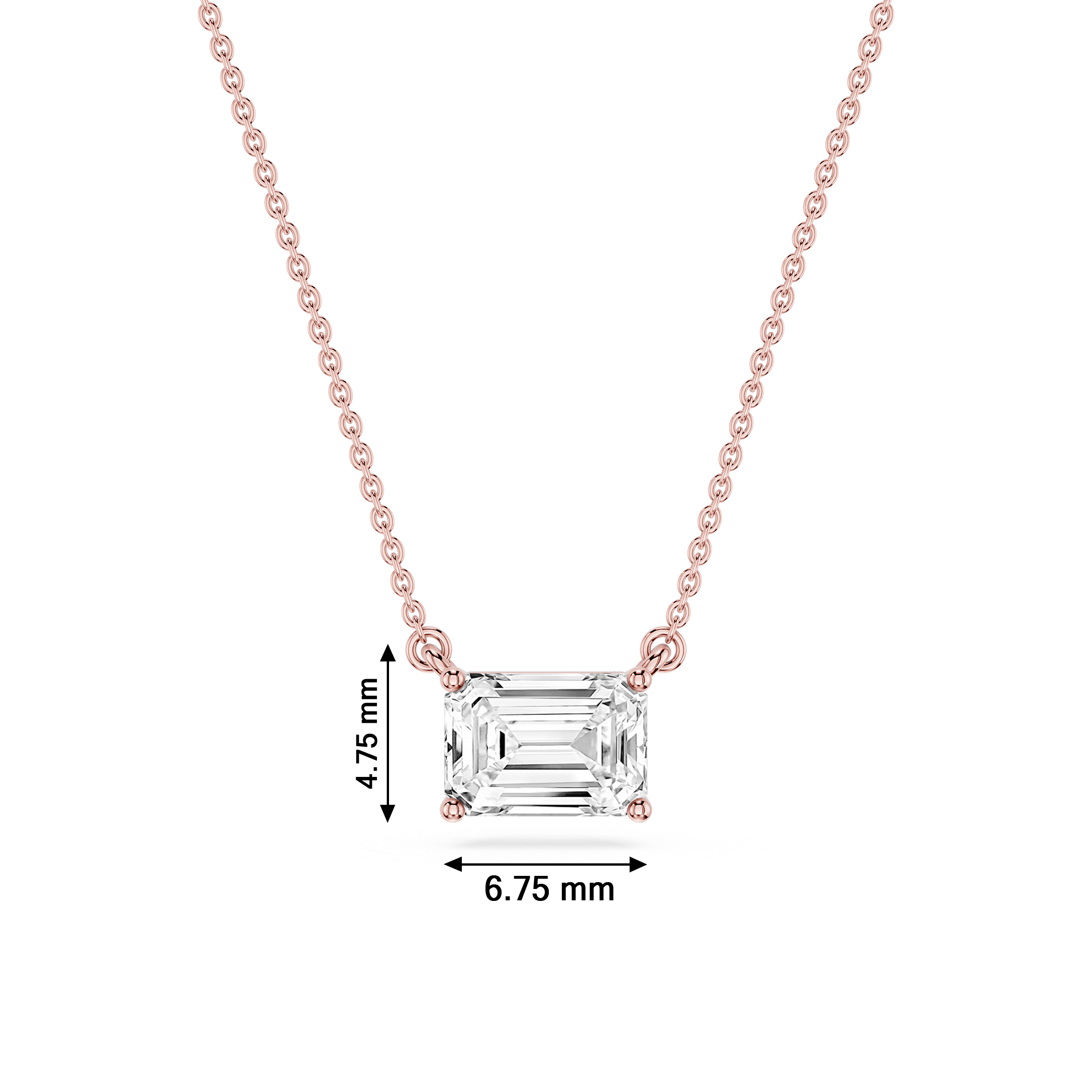 Lovea Alma Anhänger – Smaragdschliff – Roségold