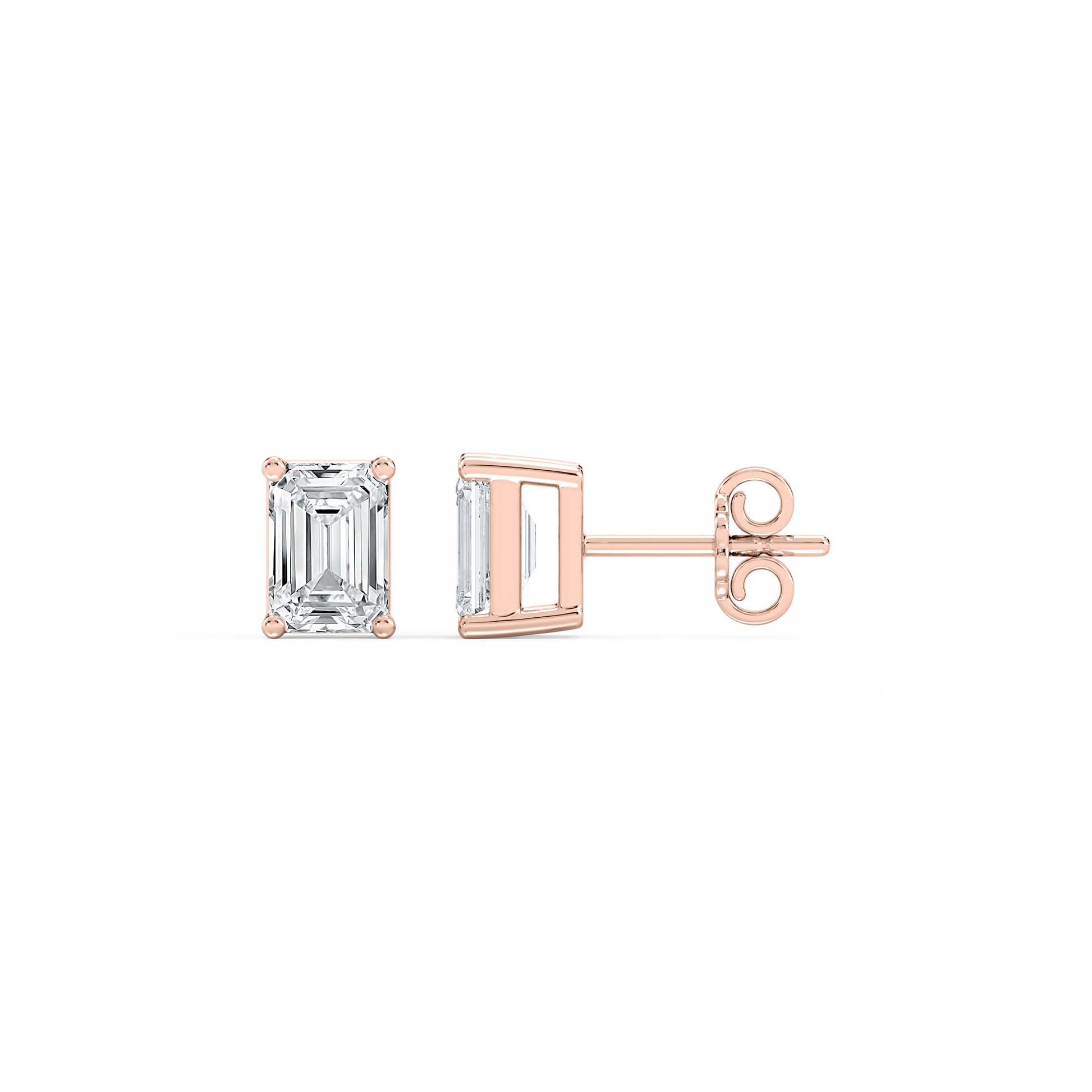 Lovea Mia Ohrstecker Steckverschluss – Smaragdschliff – Roségold