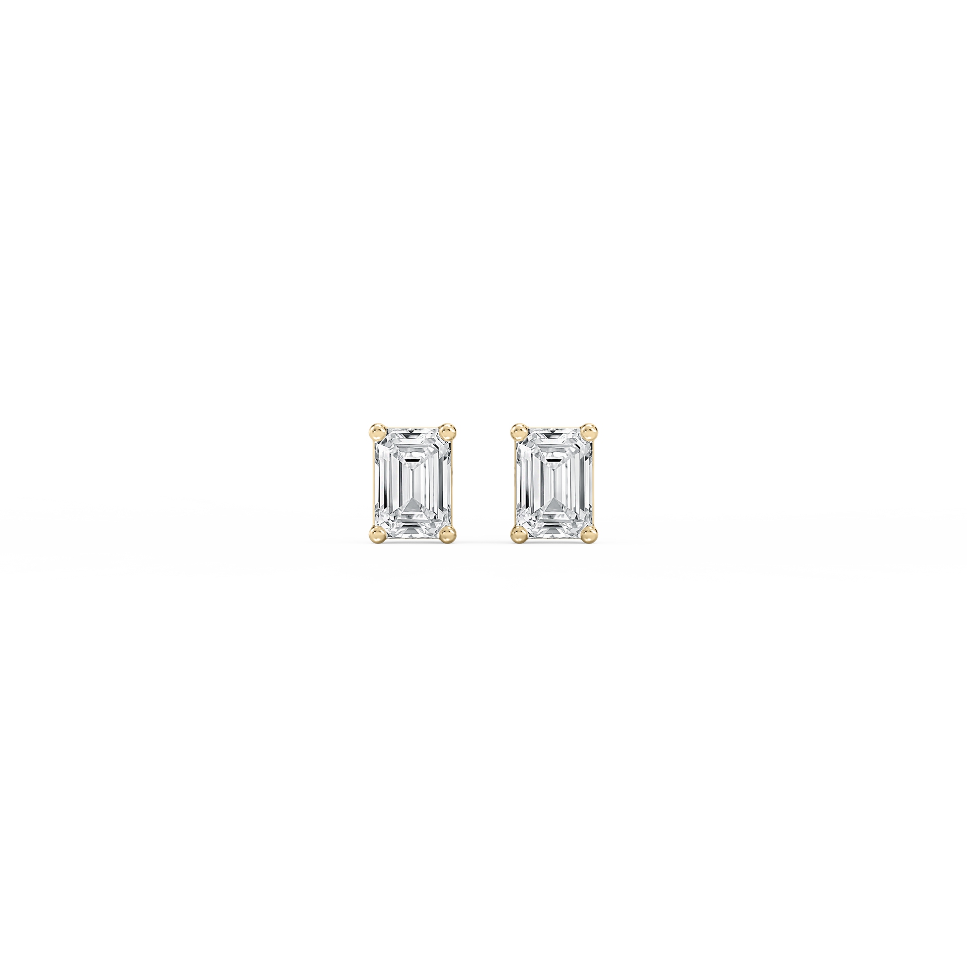 Lovea Mia Ohrstecker Steckverschluss – Smaragdschliff – Gelbgold