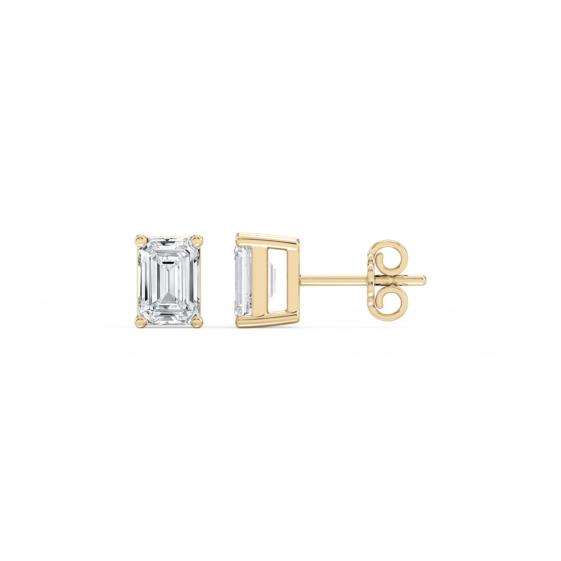 Lovea Mia Ohrstecker Steckverschluss – Smaragdschliff – Gelbgold