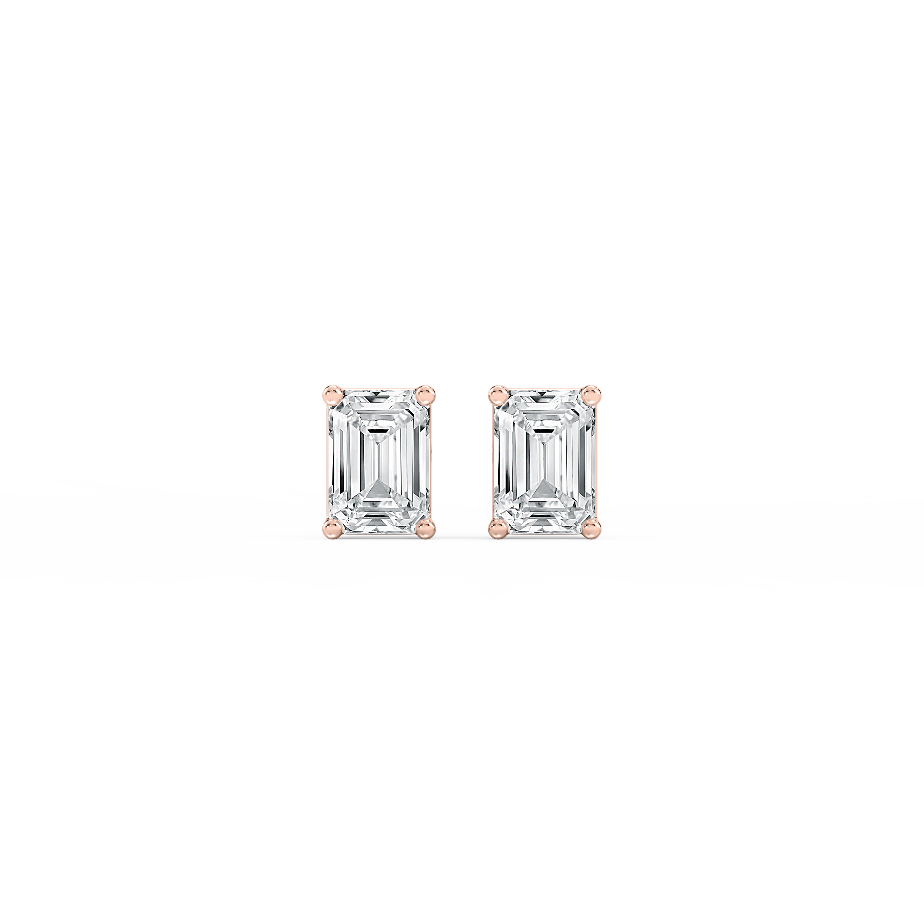 Lovea Mia Ohrstecker Schraubverschluss – Smaragdschliff – Roségold
