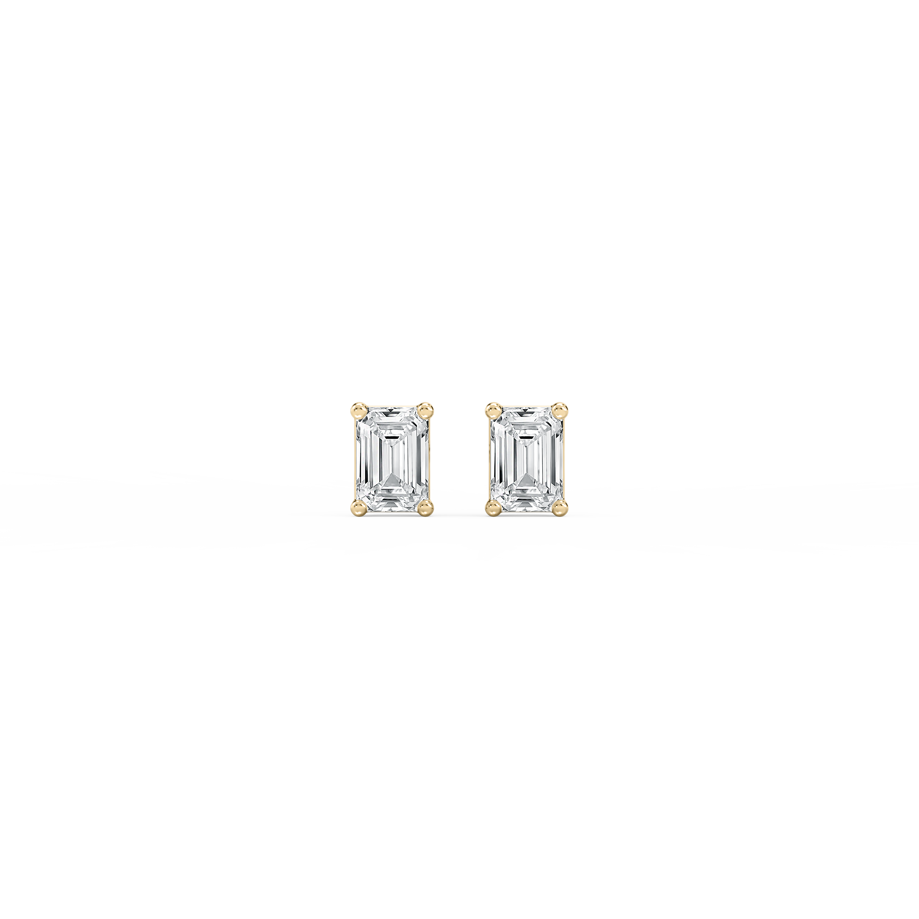 Lovea Mia Ohrstecker Schraubverschluss – Smaragdschliff – Gelbgold