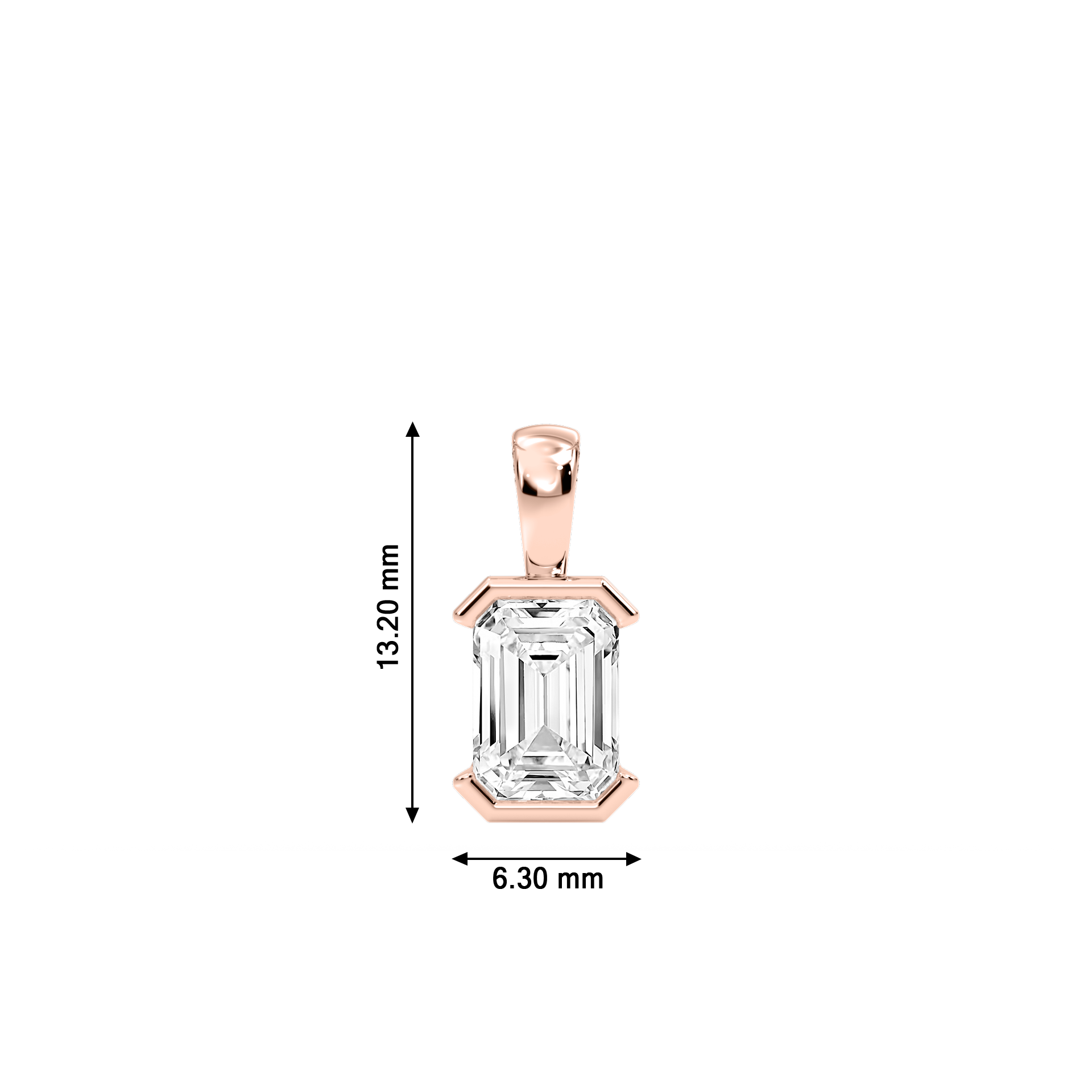 Lovea Hedda Anhänger – Smaragdschliff – Roségold