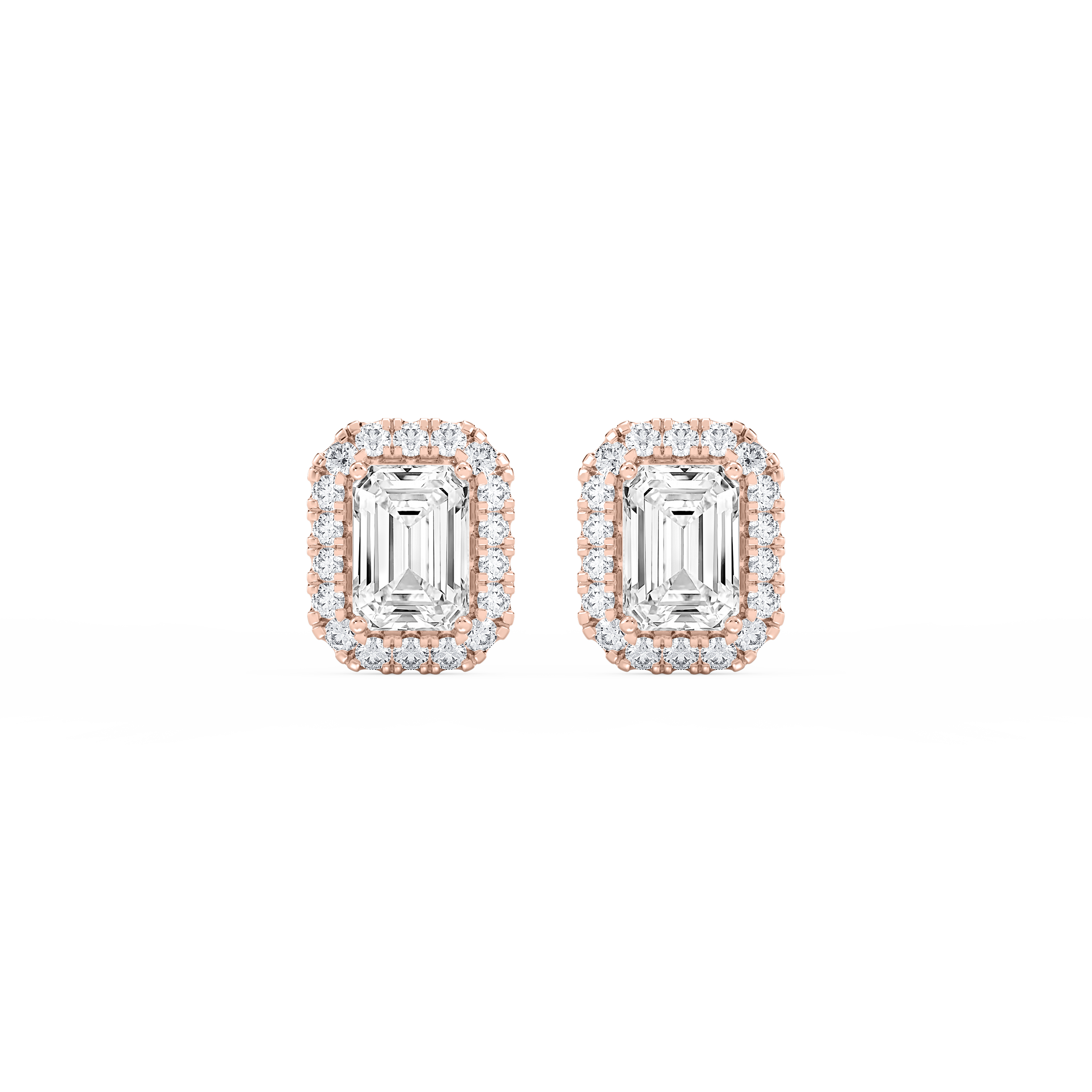Lovea Pia Ohrstecker – Smaragdschliff – Roségold