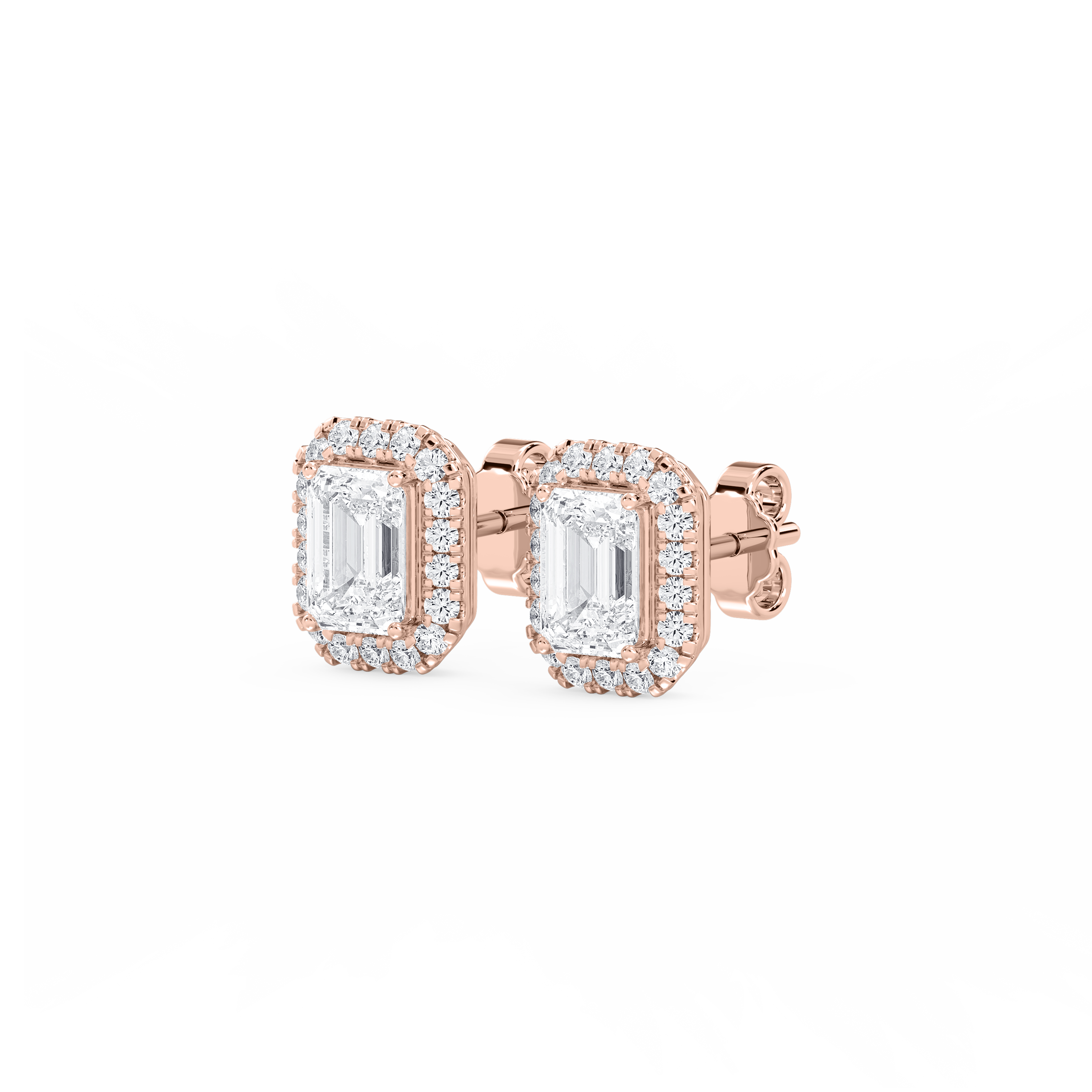 Lovea Pia Ohrstecker – Smaragdschliff – Roségold