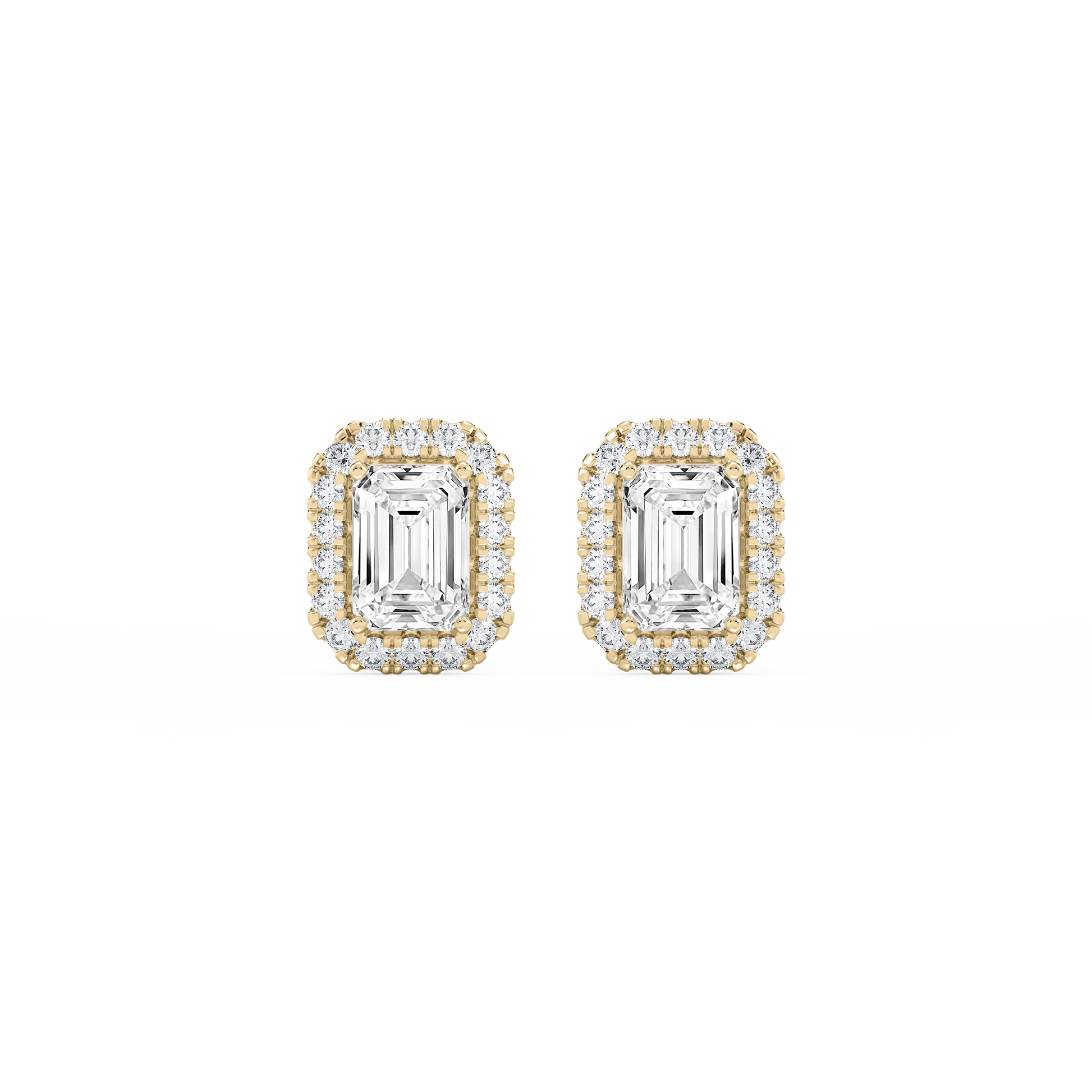 Lovea Pia Ohrstecker – Smaragdschliff – Gelbgold