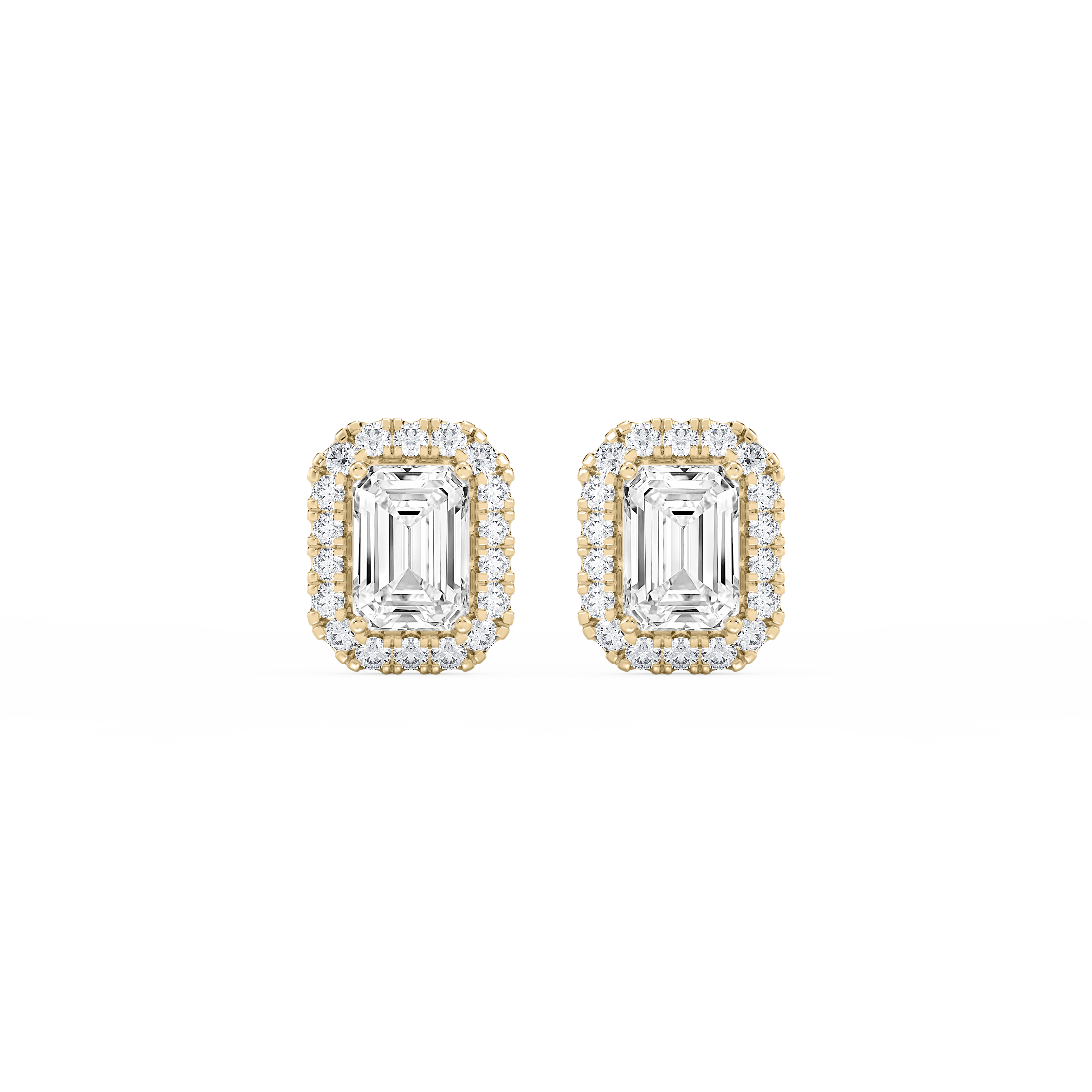 Lovea Pia Ohrstecker – Smaragdschliff – Gelbgold