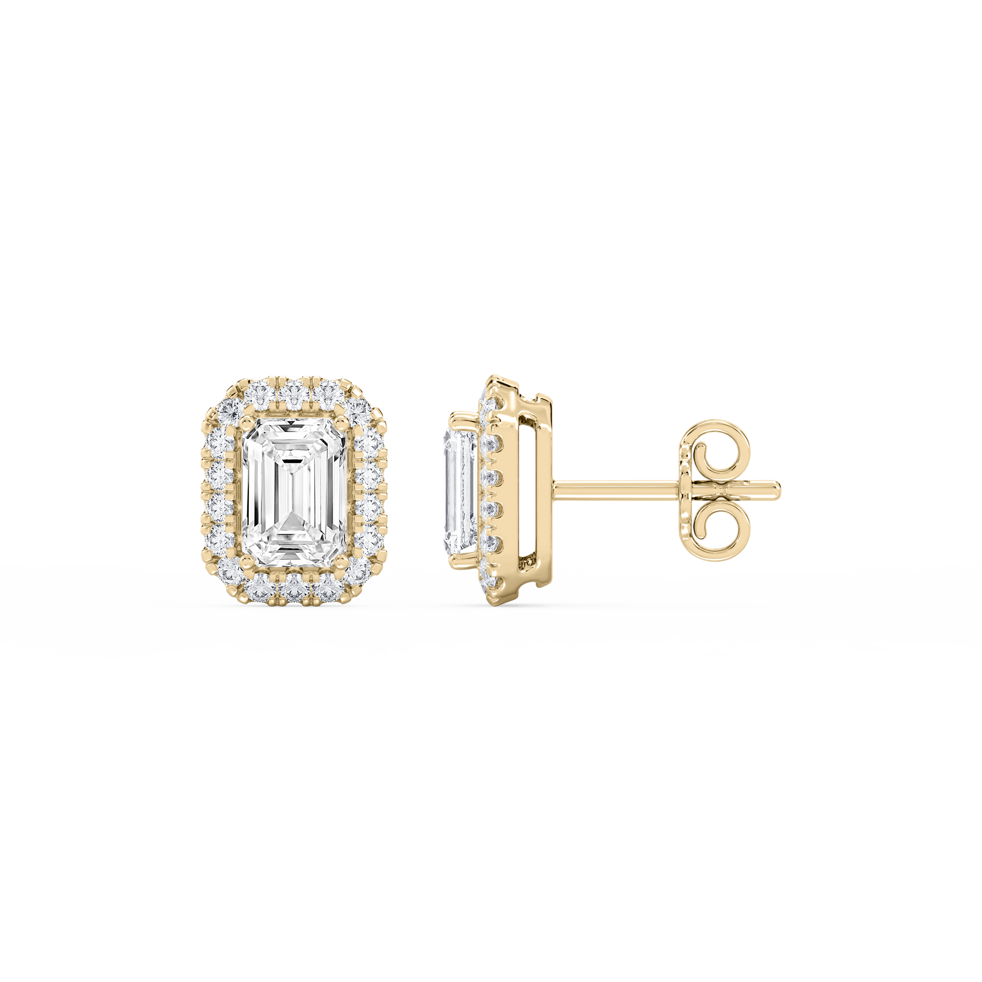 Lovea Pia Ohrstecker – Smaragdschliff – Gelbgold