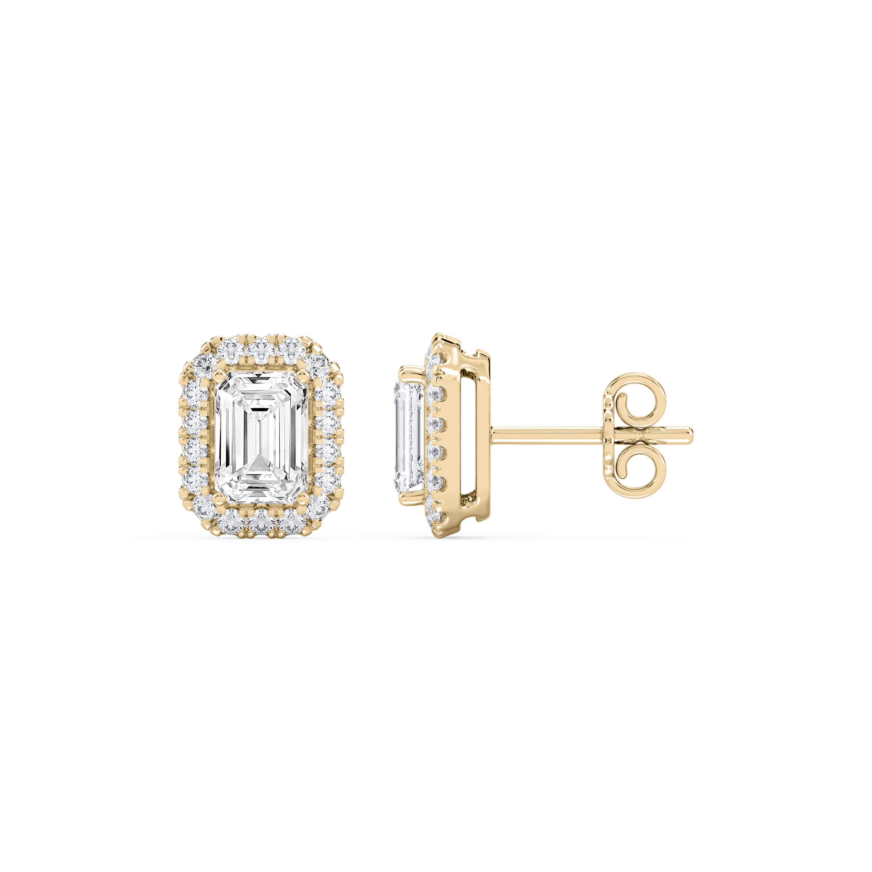 Lovea Pia Ohrstecker – Smaragdschliff – Gelbgold