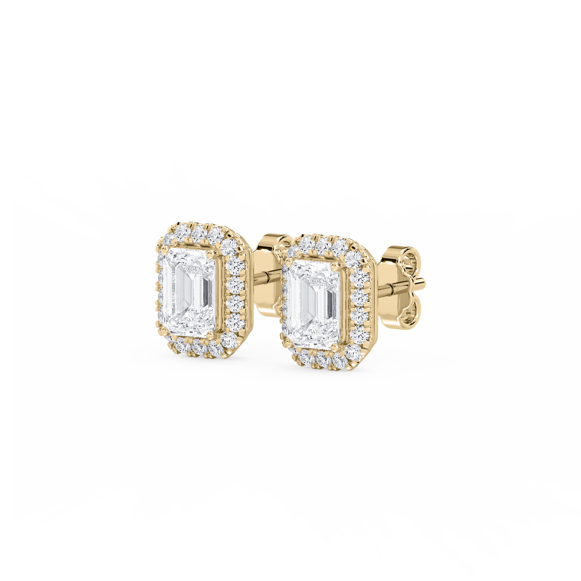 Lovea Pia Ohrstecker – Smaragdschliff – Gelbgold