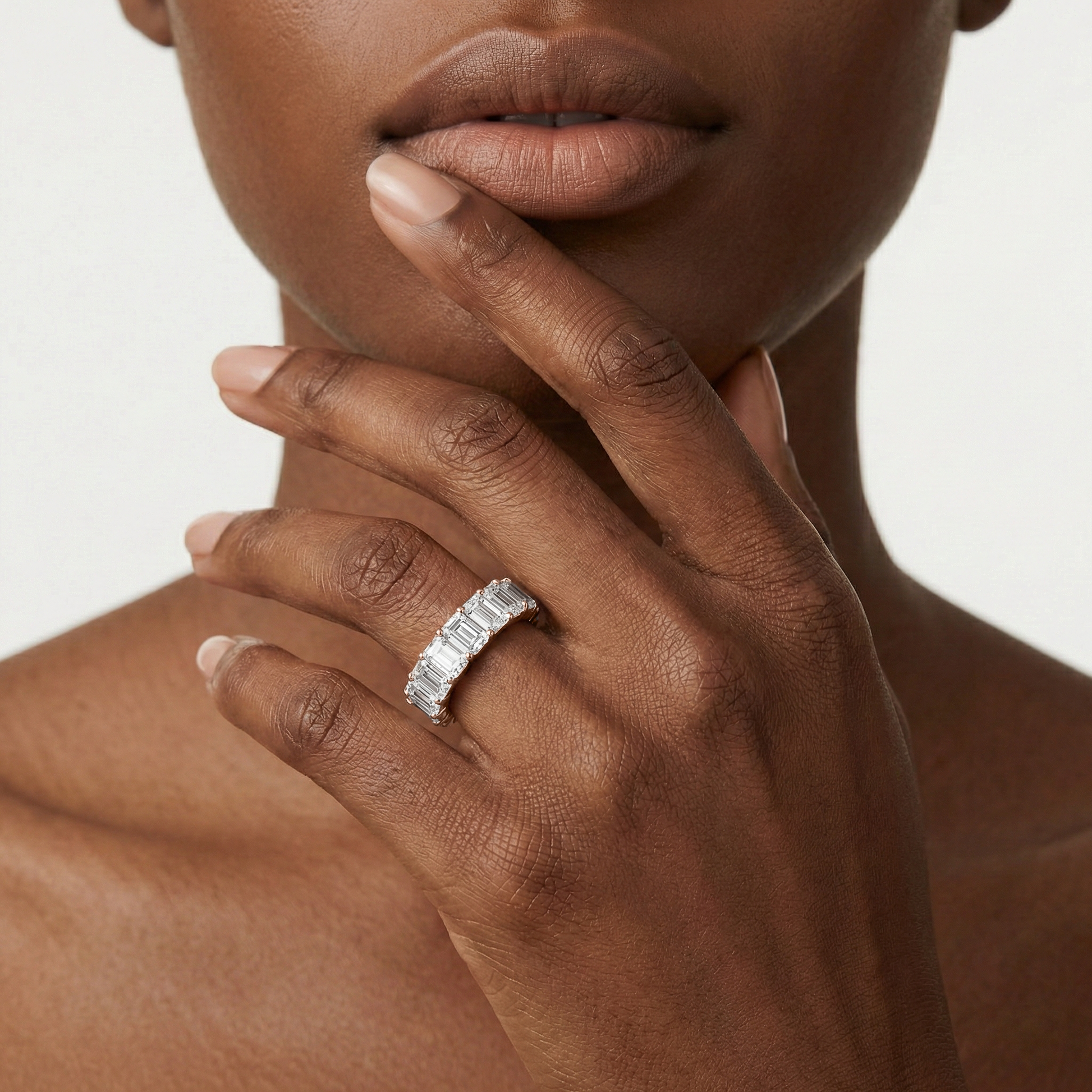 Lovea Frieda Eternity Ring Smaragdschliff – Roségold
