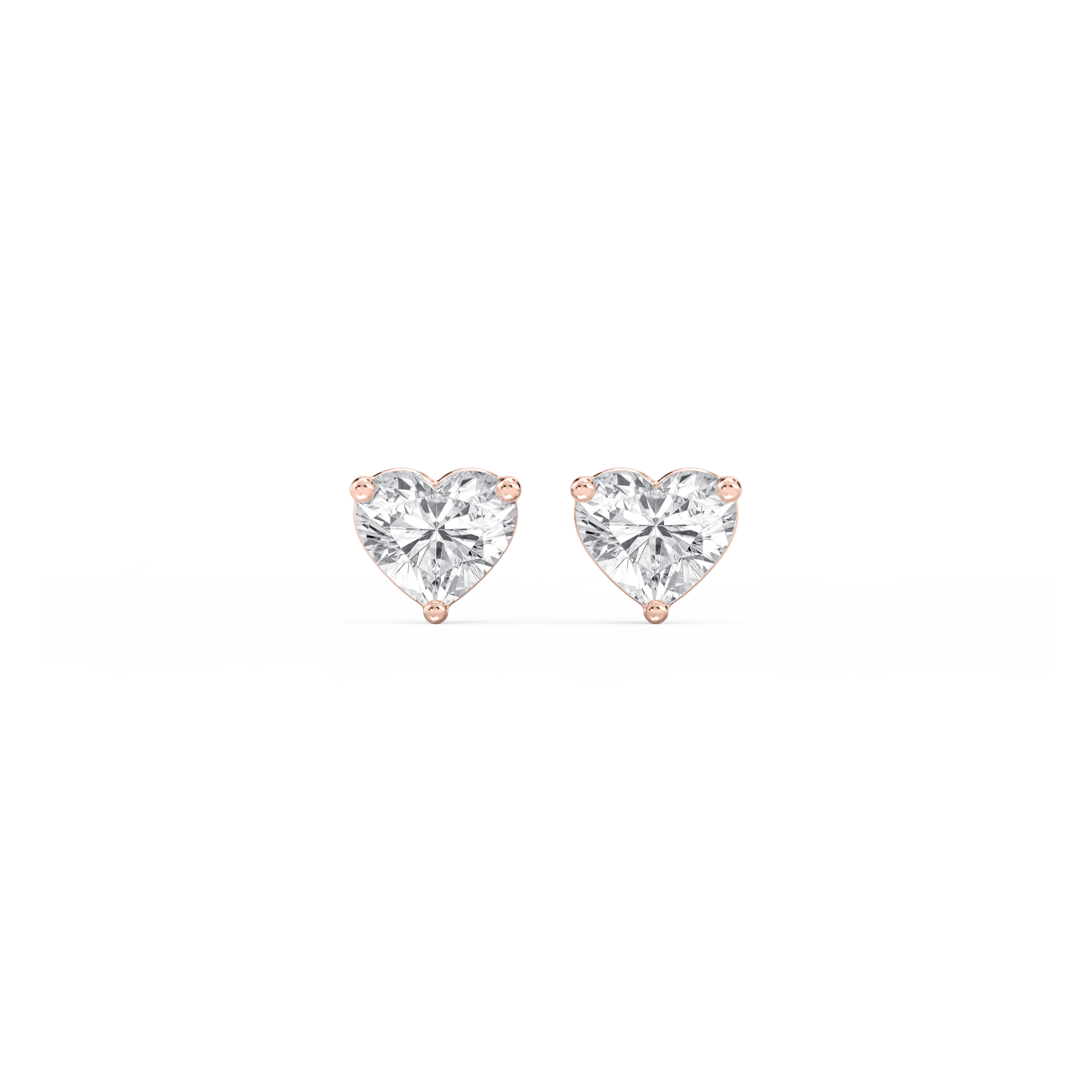 Lovea Nora Ohrstecker Steckverschluss – Herzschliff – Roségold