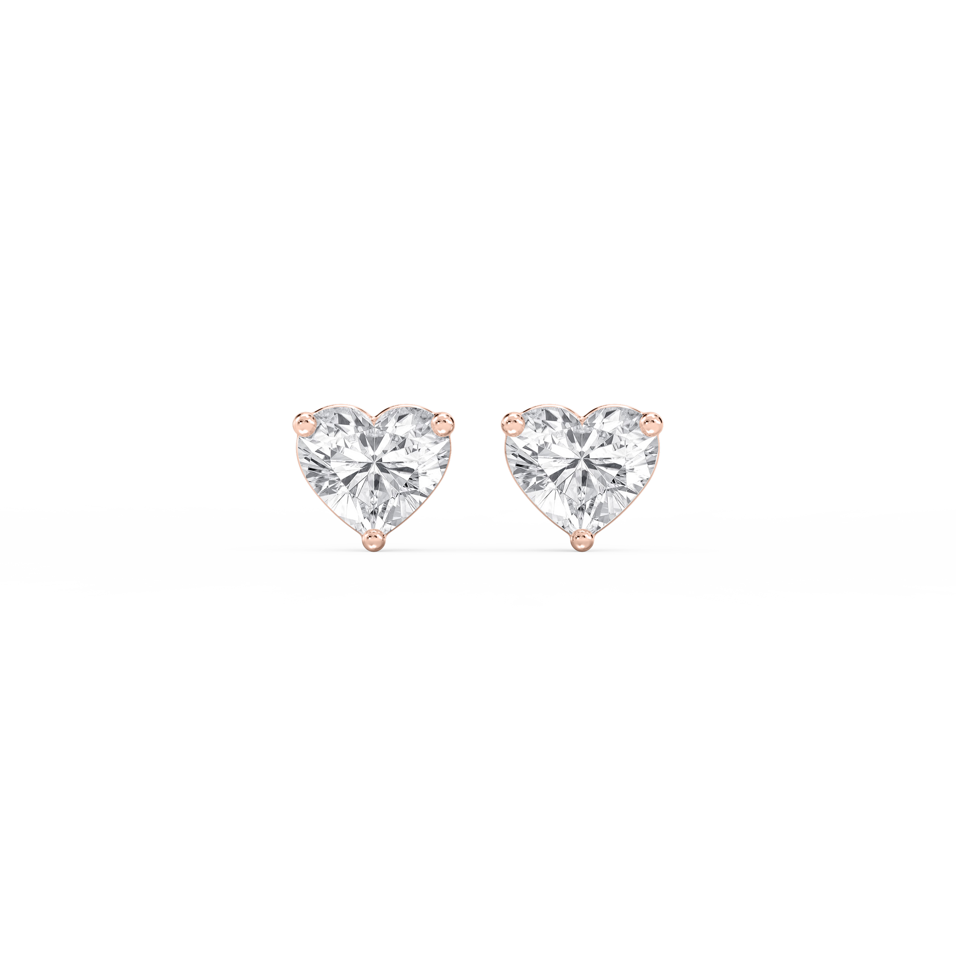 Lovea Nora Ohrstecker Steckverschluss – Herzschliff – Roségold