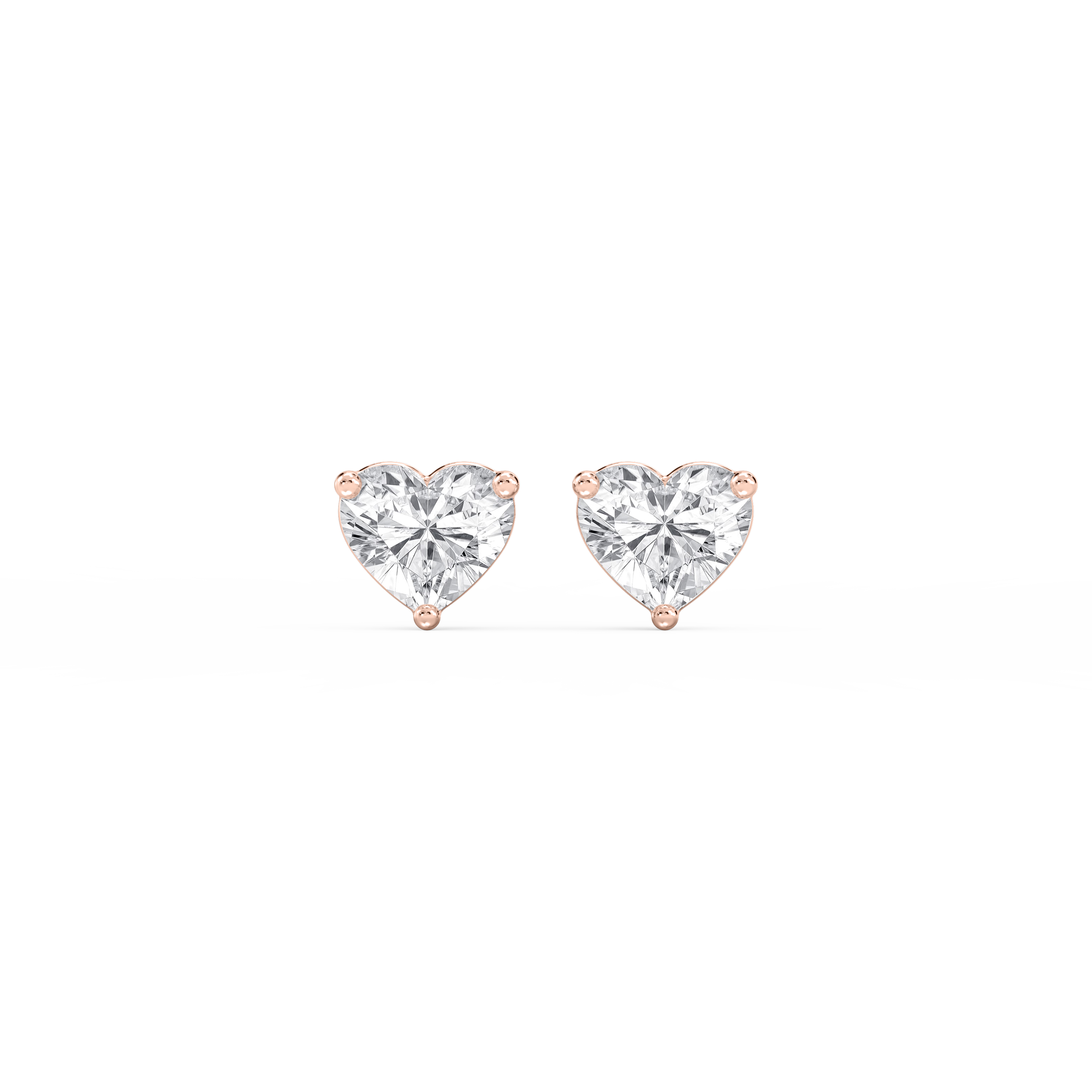 Lovea Nora Ohrstecker Steckverschluss – Herzschliff – Roségold