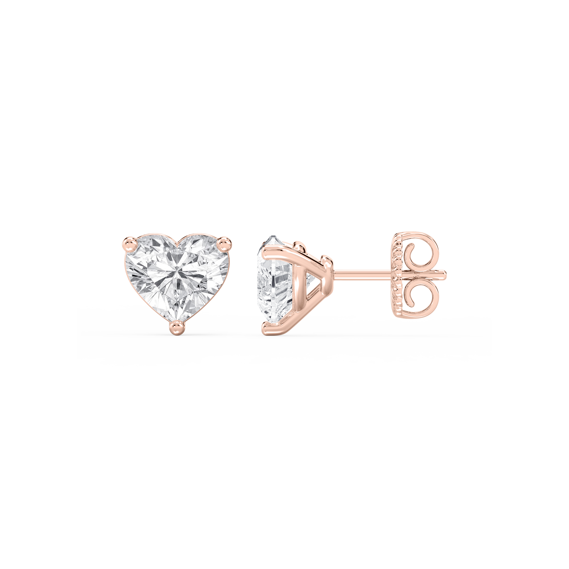 Lovea Nora Ohrstecker Steckverschluss – Herzschliff – Roségold