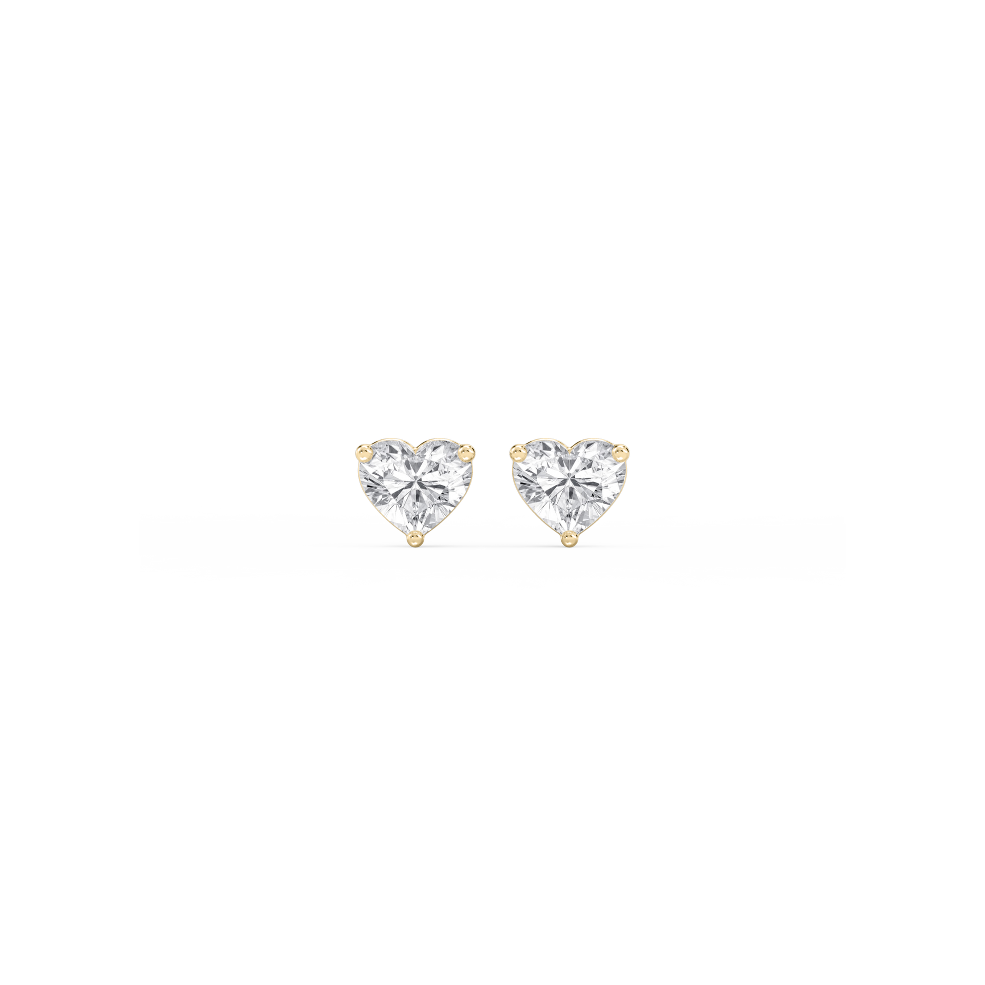 Lovea Nora Ohrstecker Steckverschluss – Herzschliff – Gelbgold