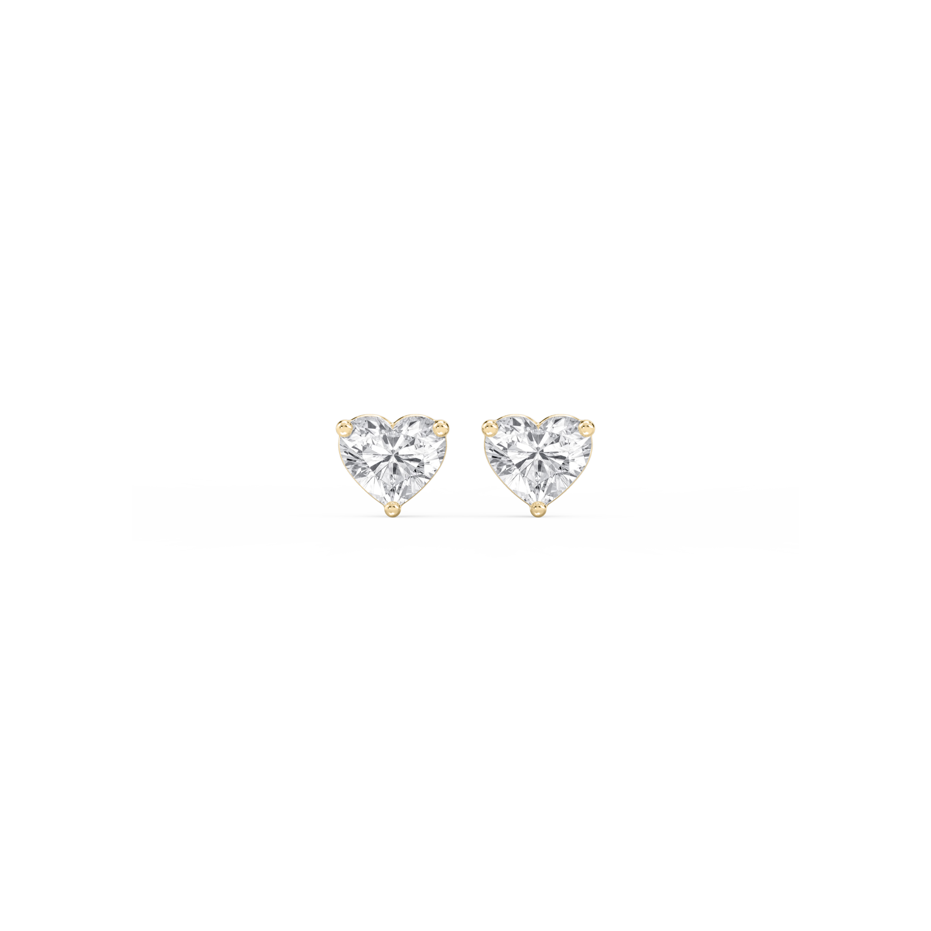 Lovea Nora Ohrstecker Steckverschluss – Herzschliff – Gelbgold