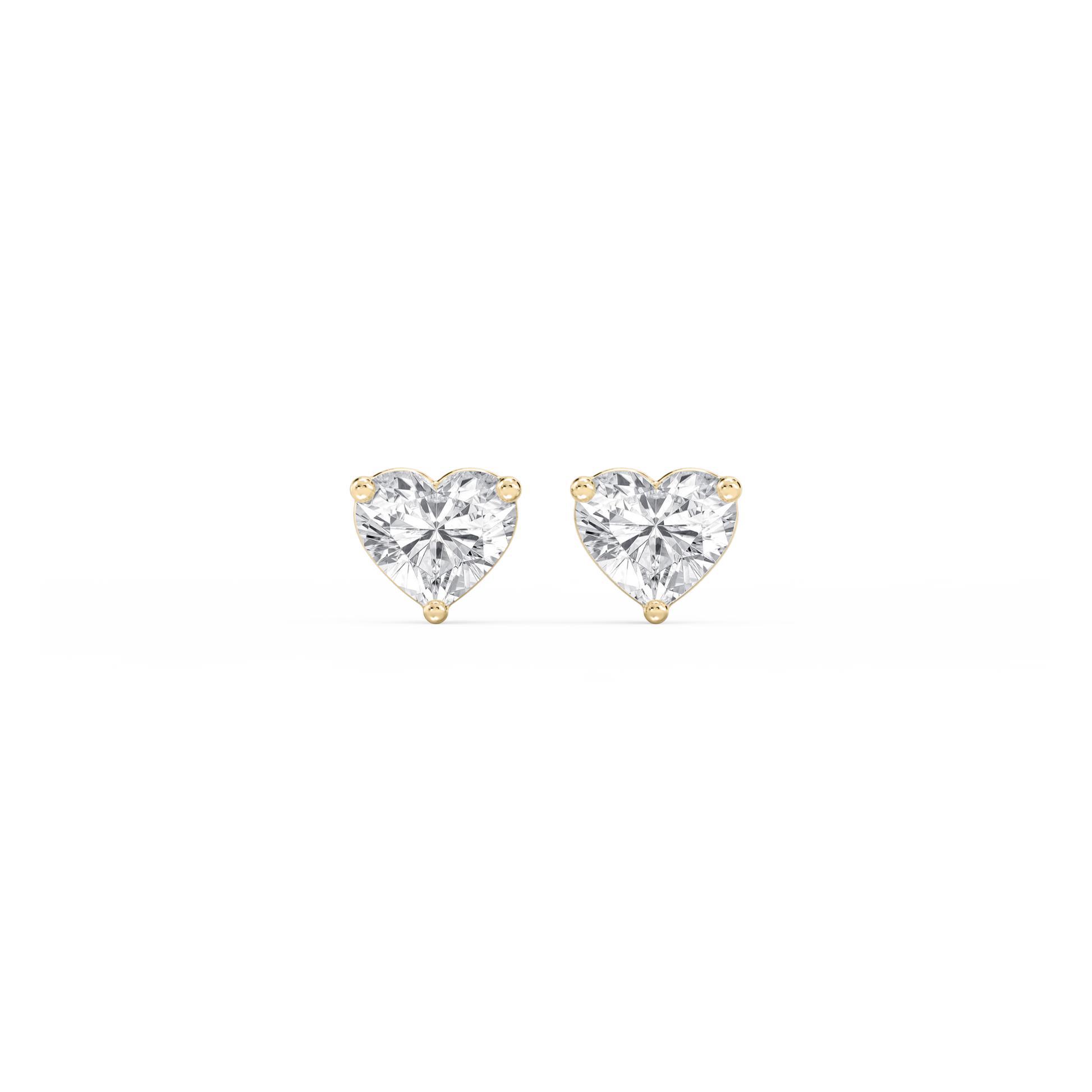 Lovea Nora Ohrstecker Steckverschluss – Herzschliff – Gelbgold