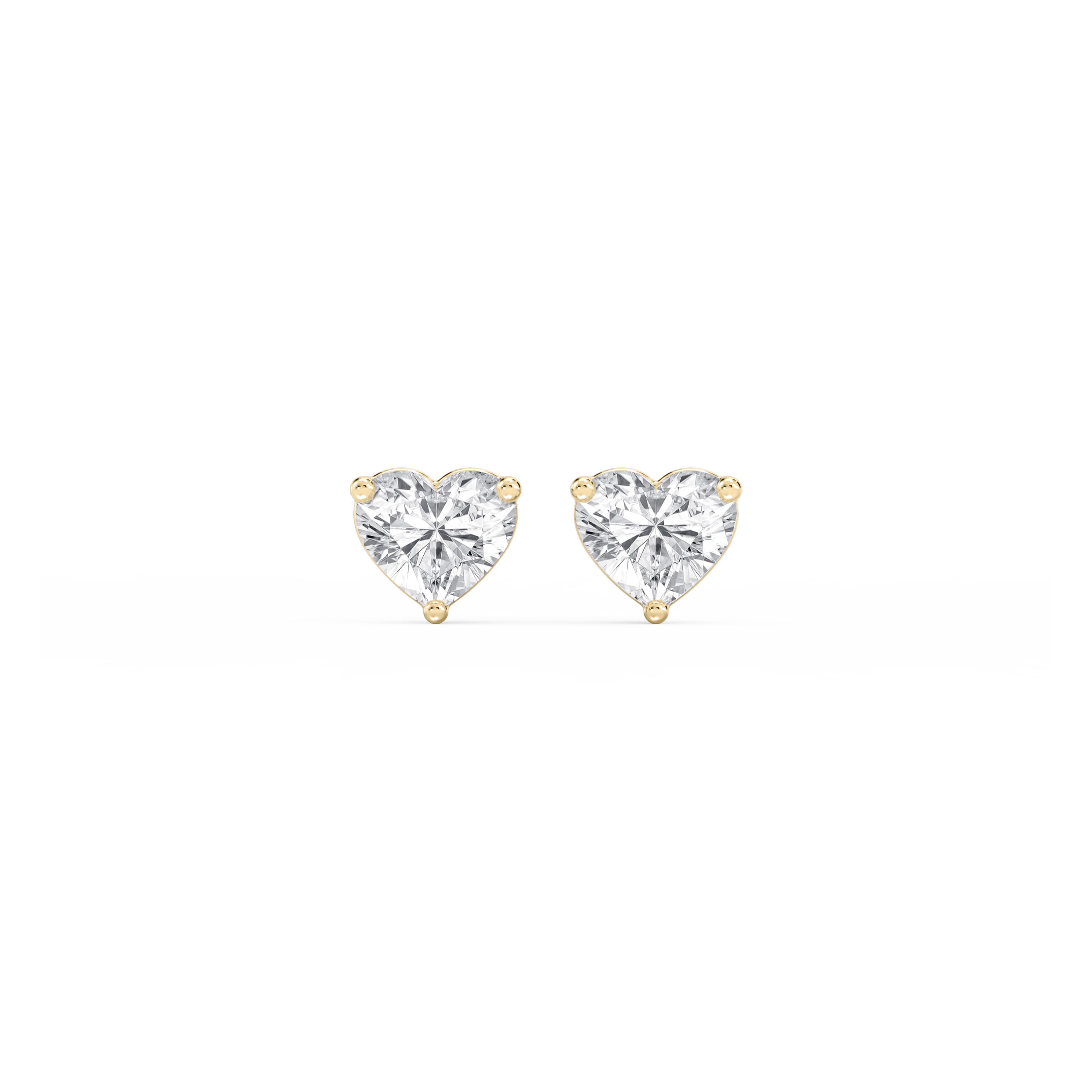 Lovea Nora Ohrstecker Steckverschluss – Herzschliff – Gelbgold