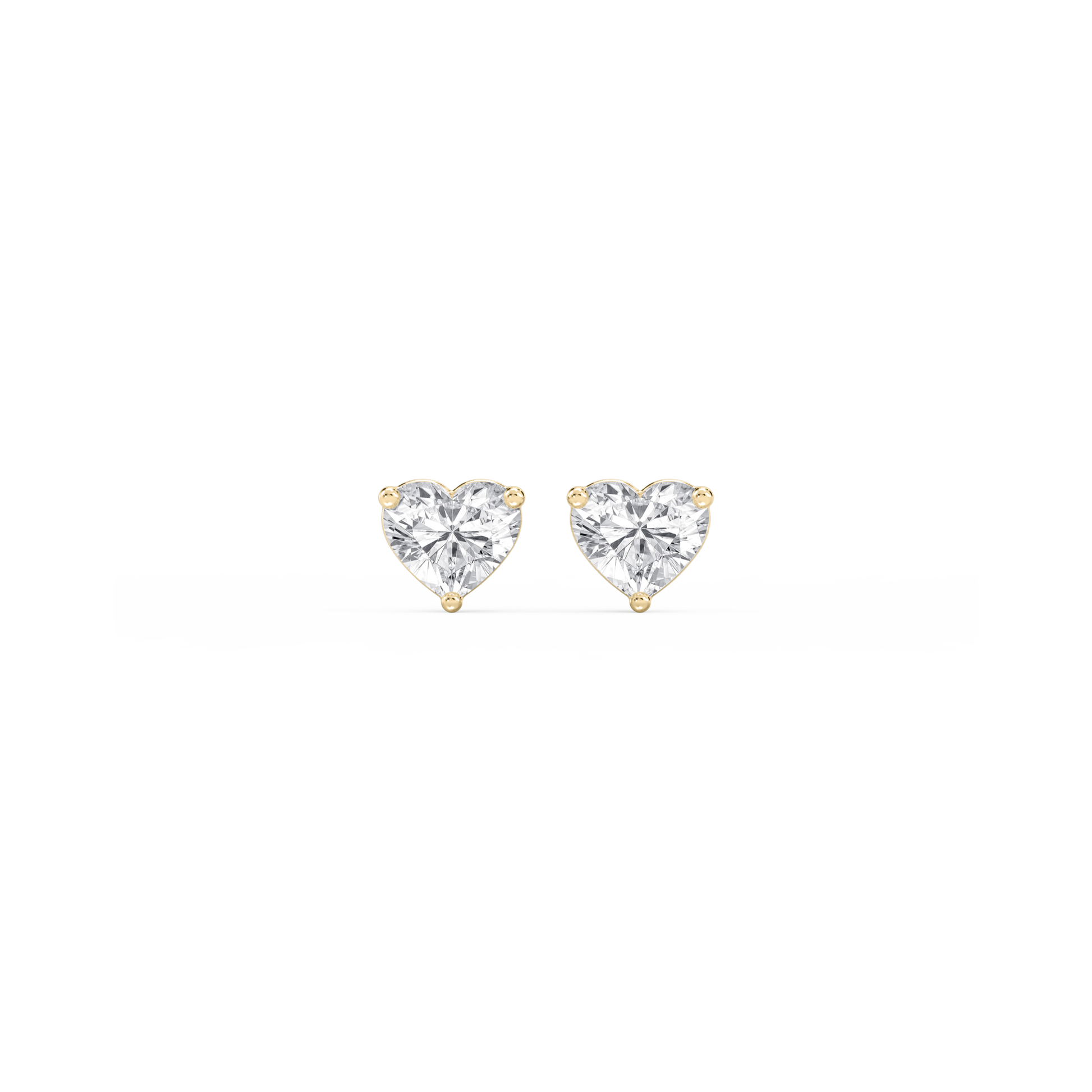 Lovea Nora Ohrstecker Steckverschluss – Herzschliff – Gelbgold