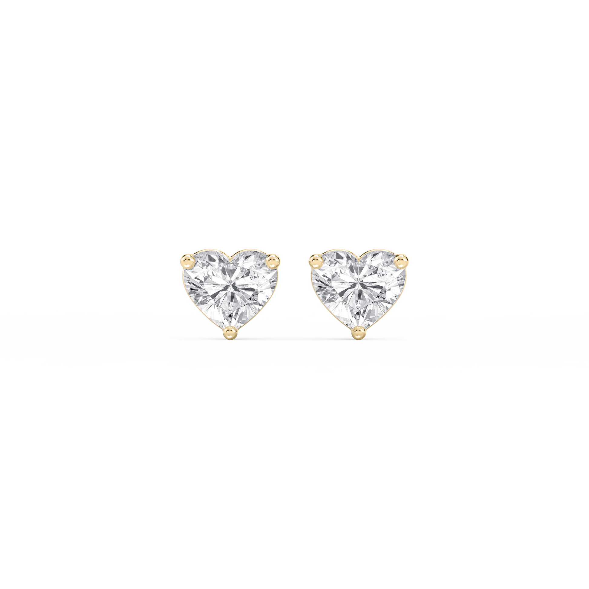 Lovea Nora Ohrstecker Steckverschluss – Herzschliff – Gelbgold