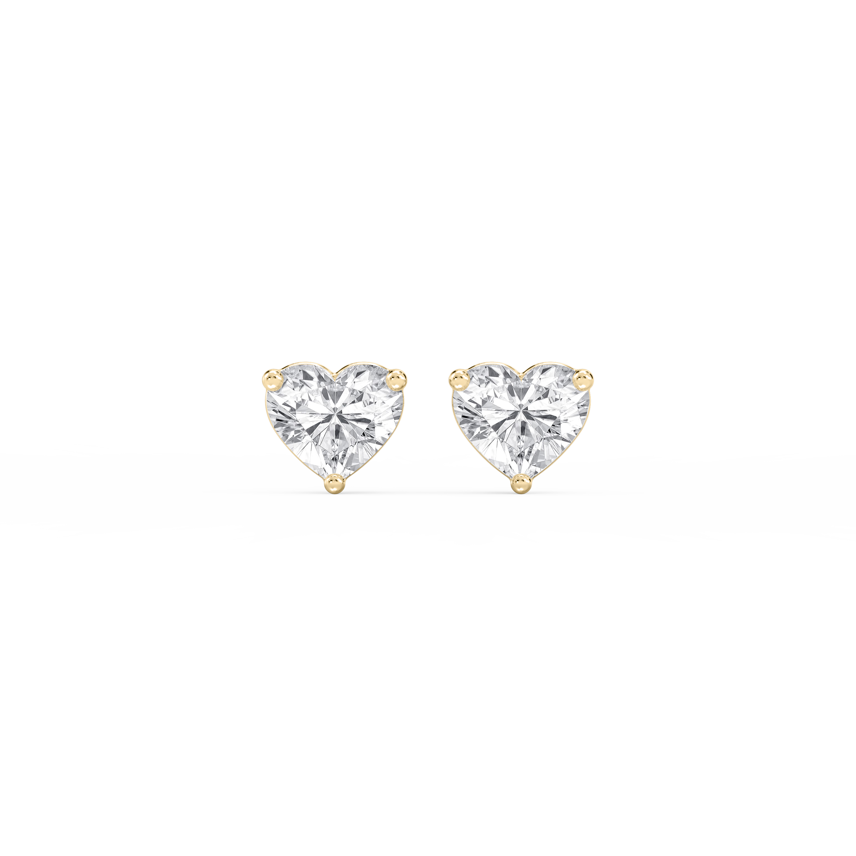 Lovea Nora Ohrstecker Steckverschluss – Herzschliff – Gelbgold