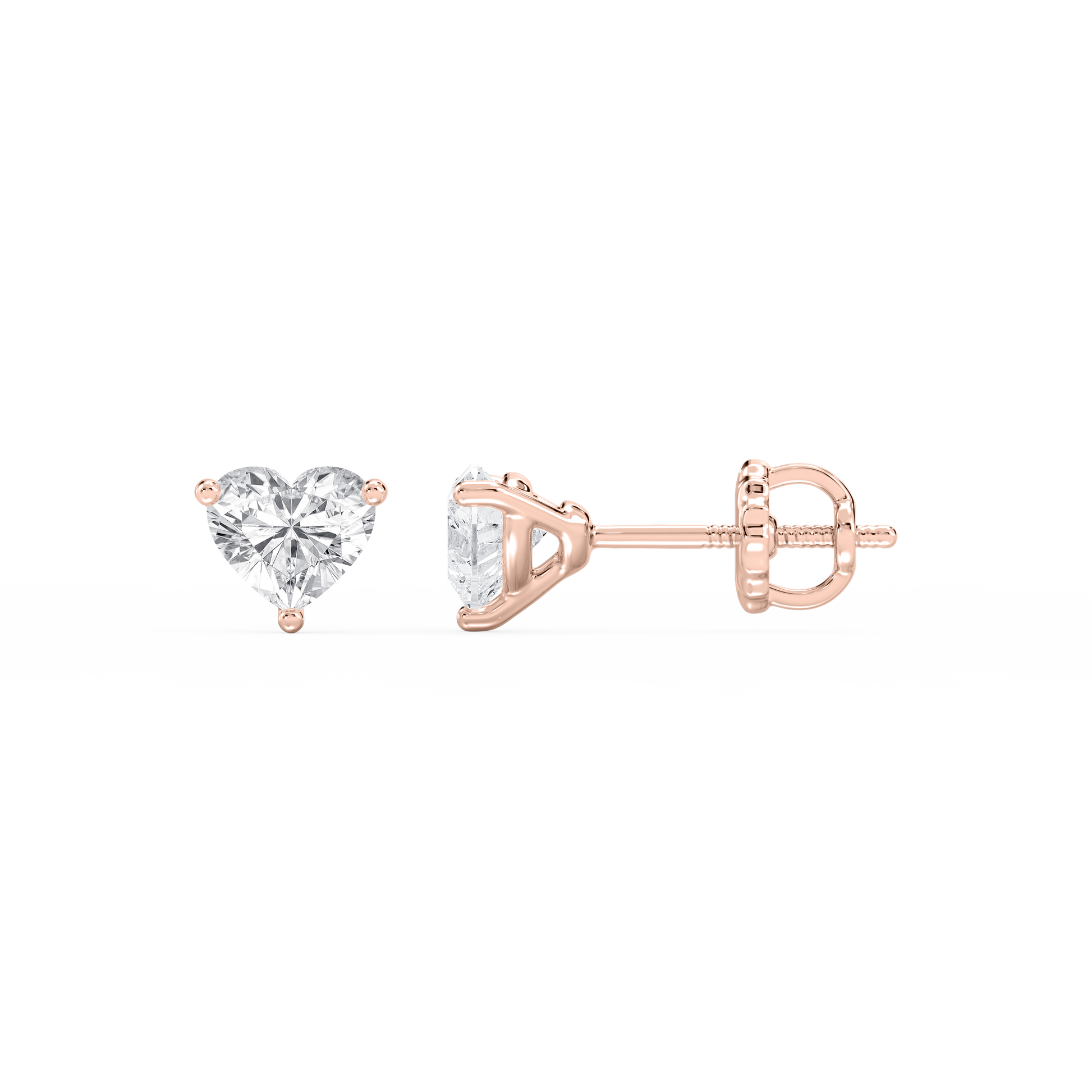 Lovea Nora Ohrstecker Schraubverschluss – Herzschliff – Roségold