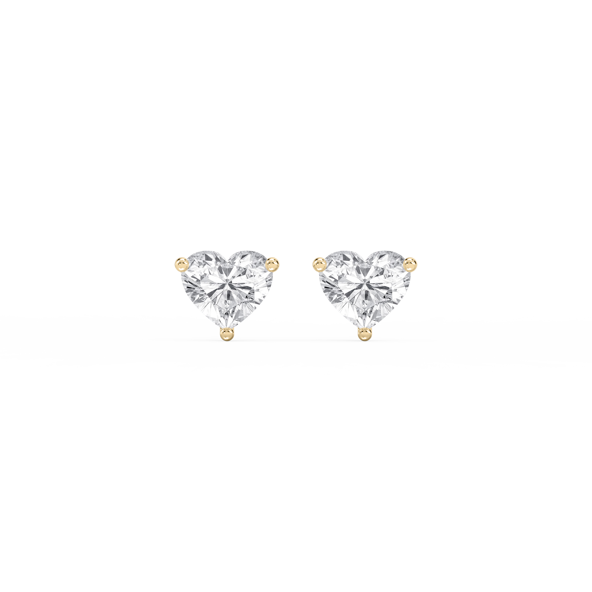Lovea Nora Ohrstecker Schraubverschluss – Herzschliff – Gelbgold