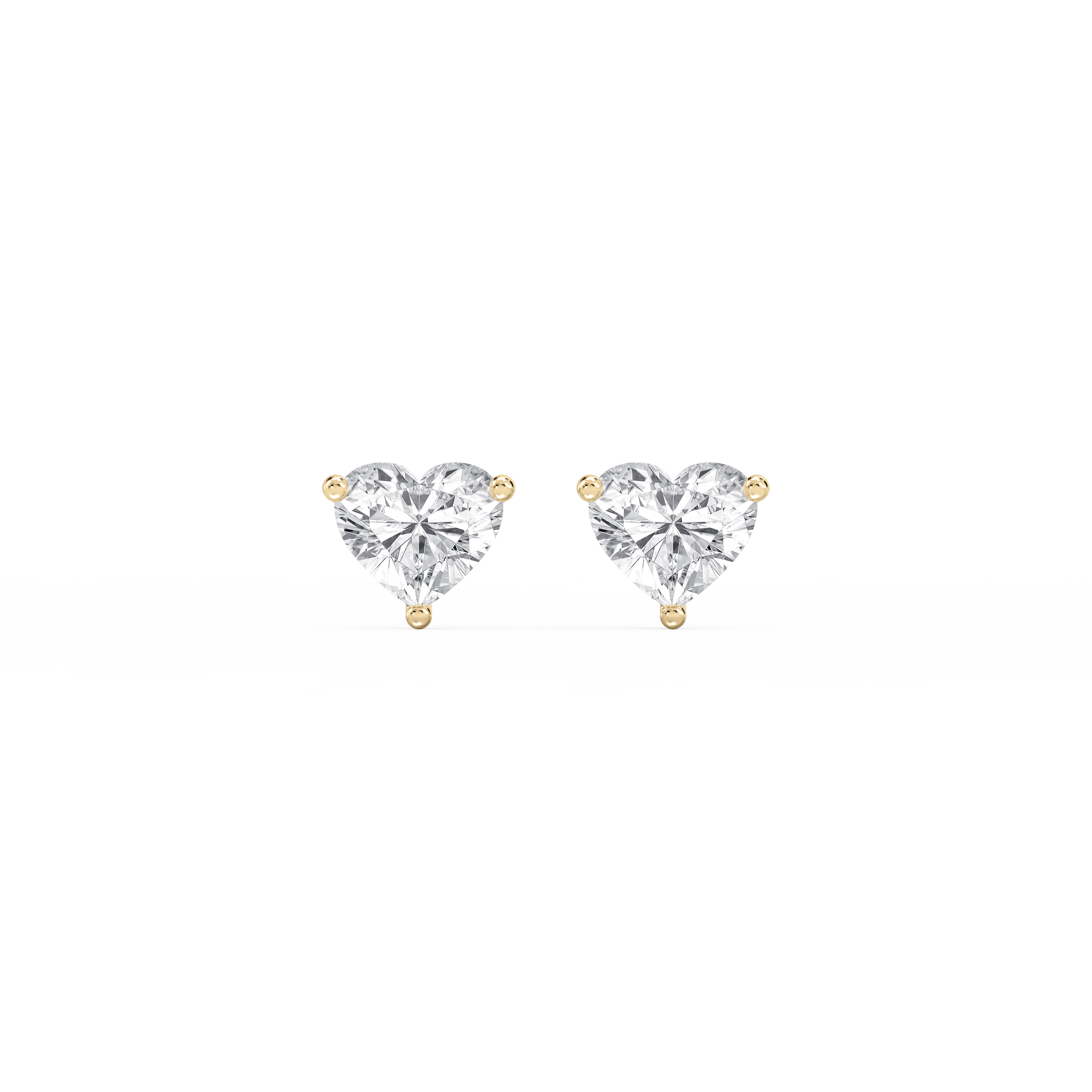 Lovea Nora Ohrstecker Schraubverschluss – Herzschliff – Gelbgold