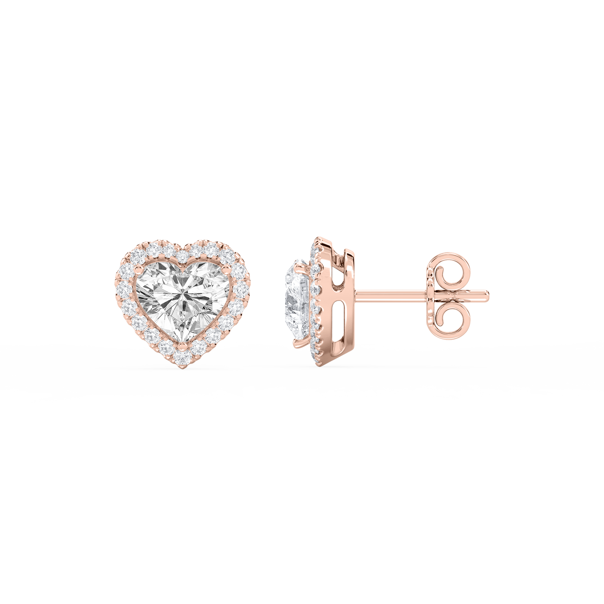 Lovea Pia Ohrstecker – Herzschliff – Roségold