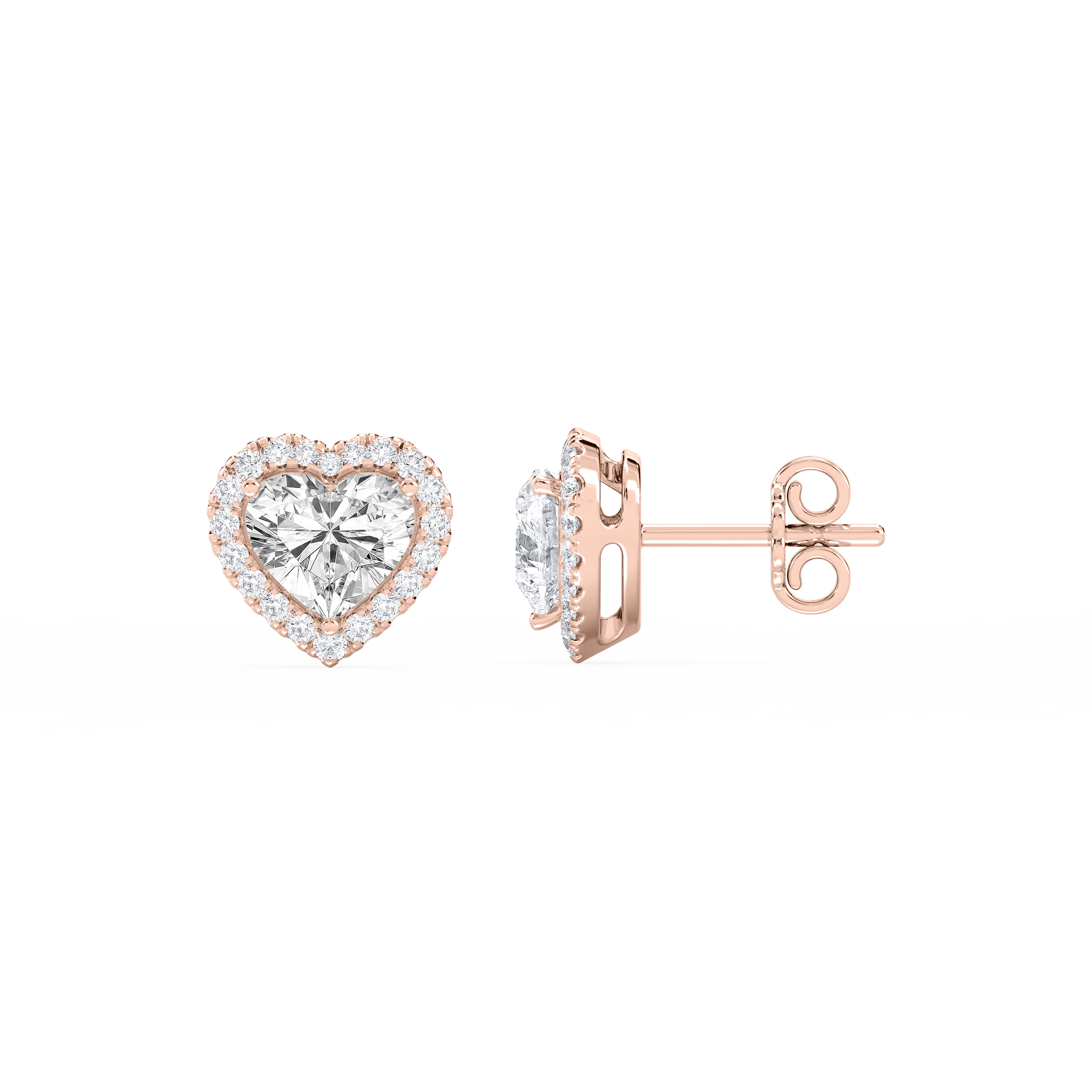 Lovea Pia Ohrstecker – Herzschliff – Roségold